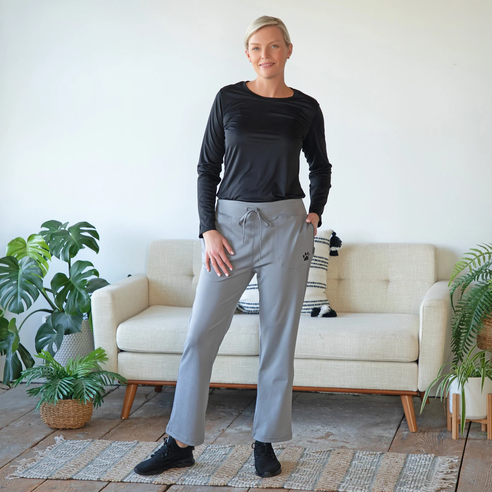 Paw Print Straight Leg Athleisure Pants - Image 9