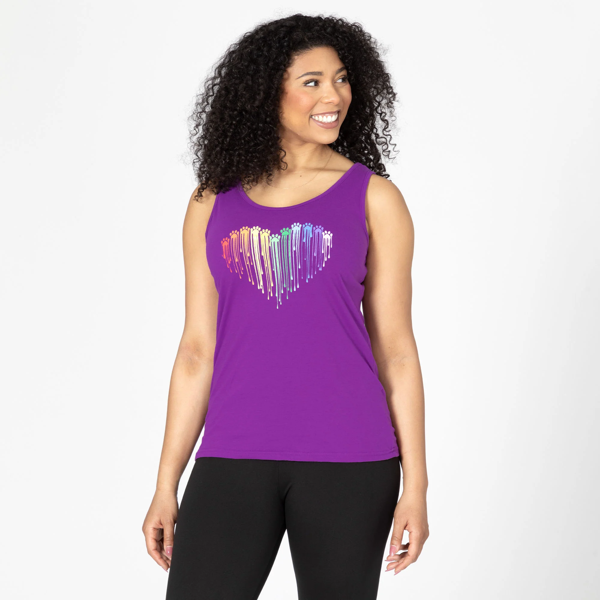 Rainbow Paw Print Heart Tank Top - Image 14