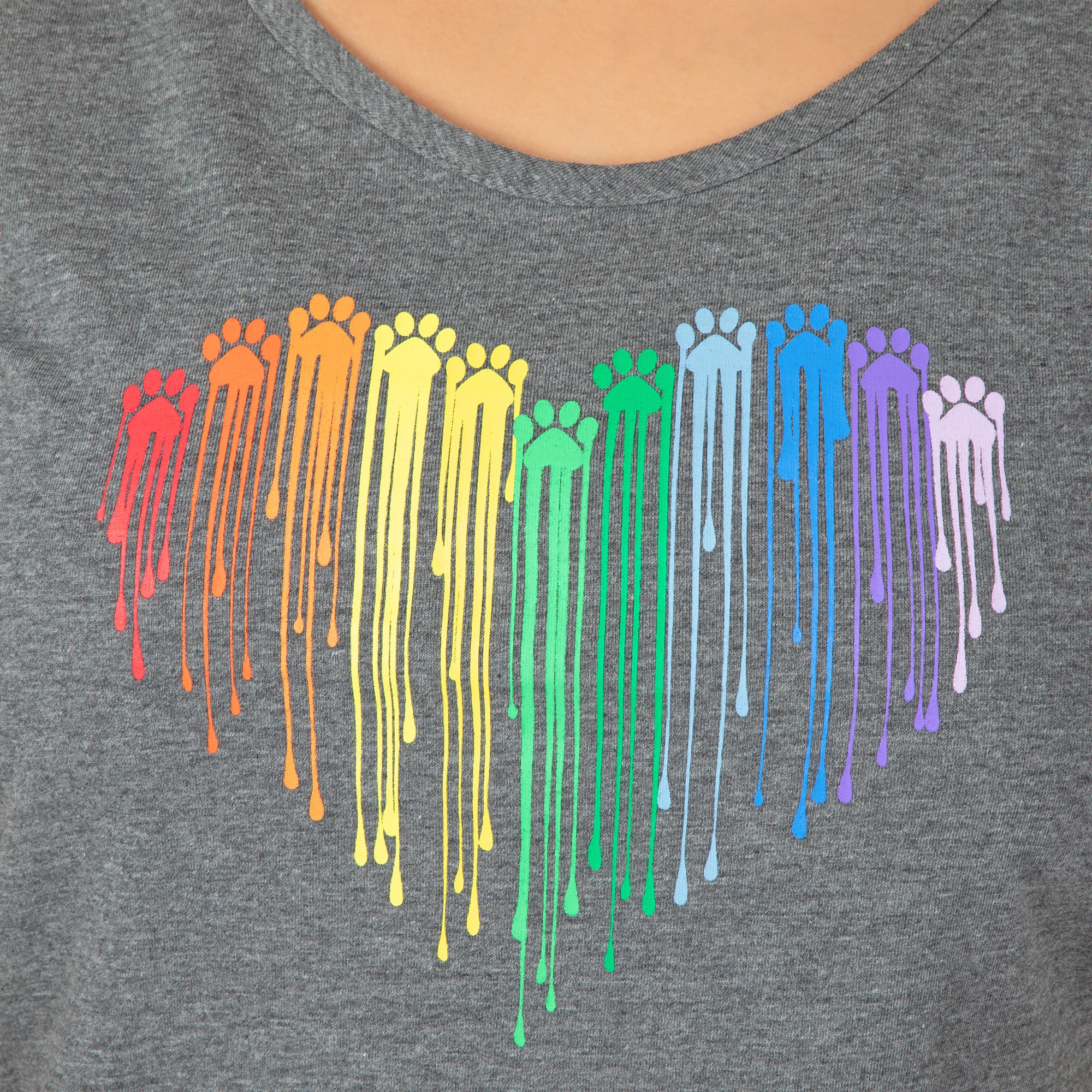 Rainbow Paw Print Heart Tank Top - Image 2