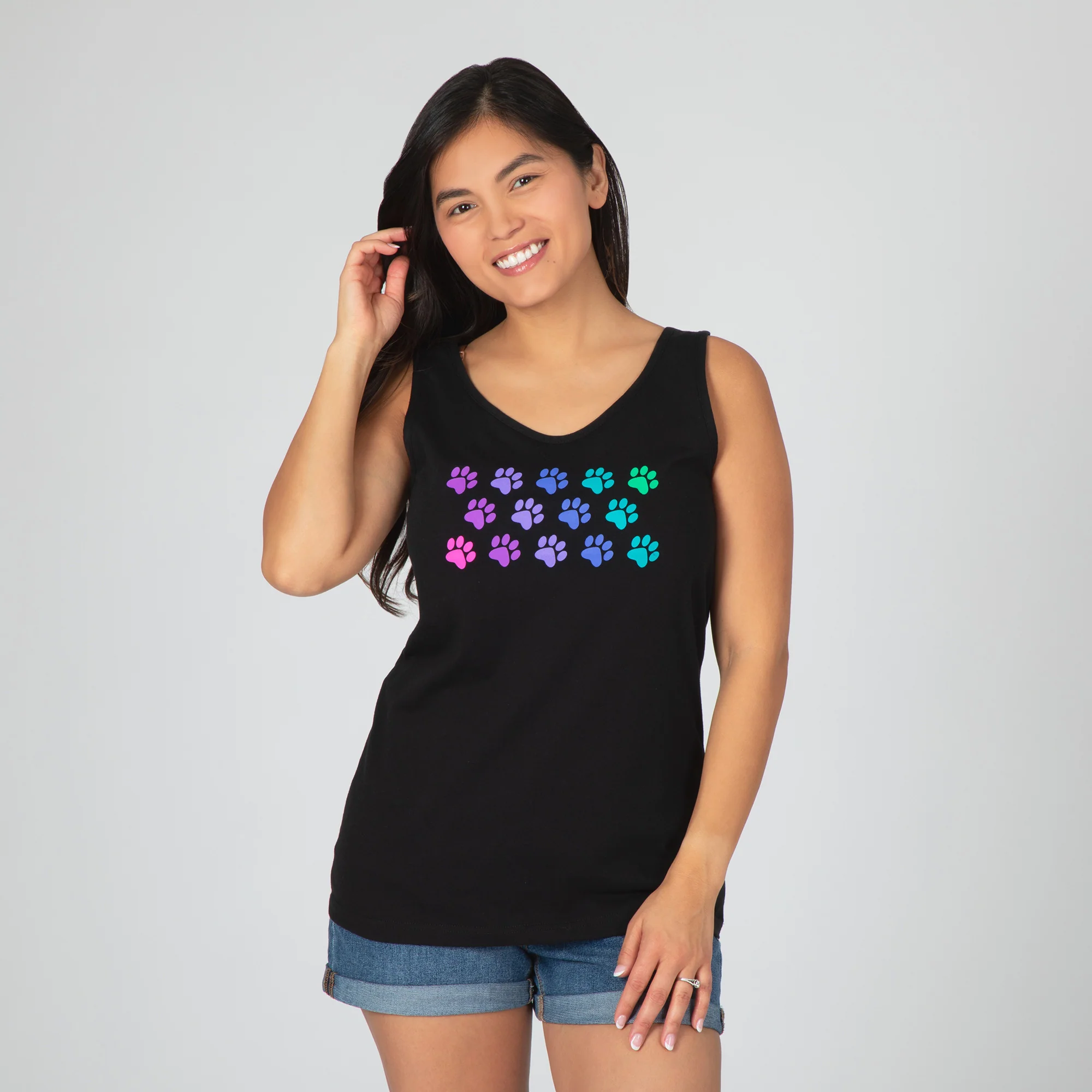 Rainbow Paw Print Tank Top - Image 13