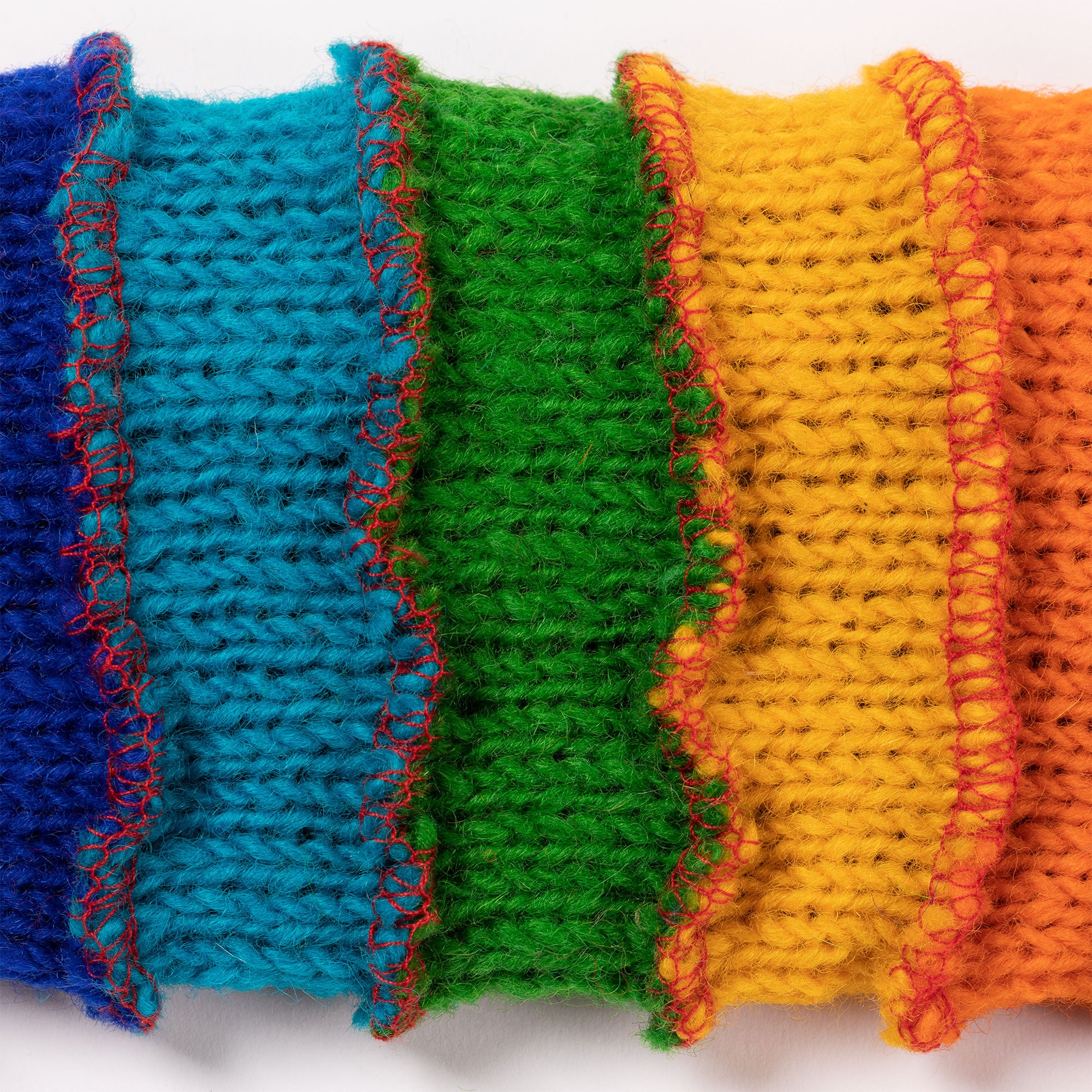 Hand Knit Rainbow Hand Warmers - Image 7