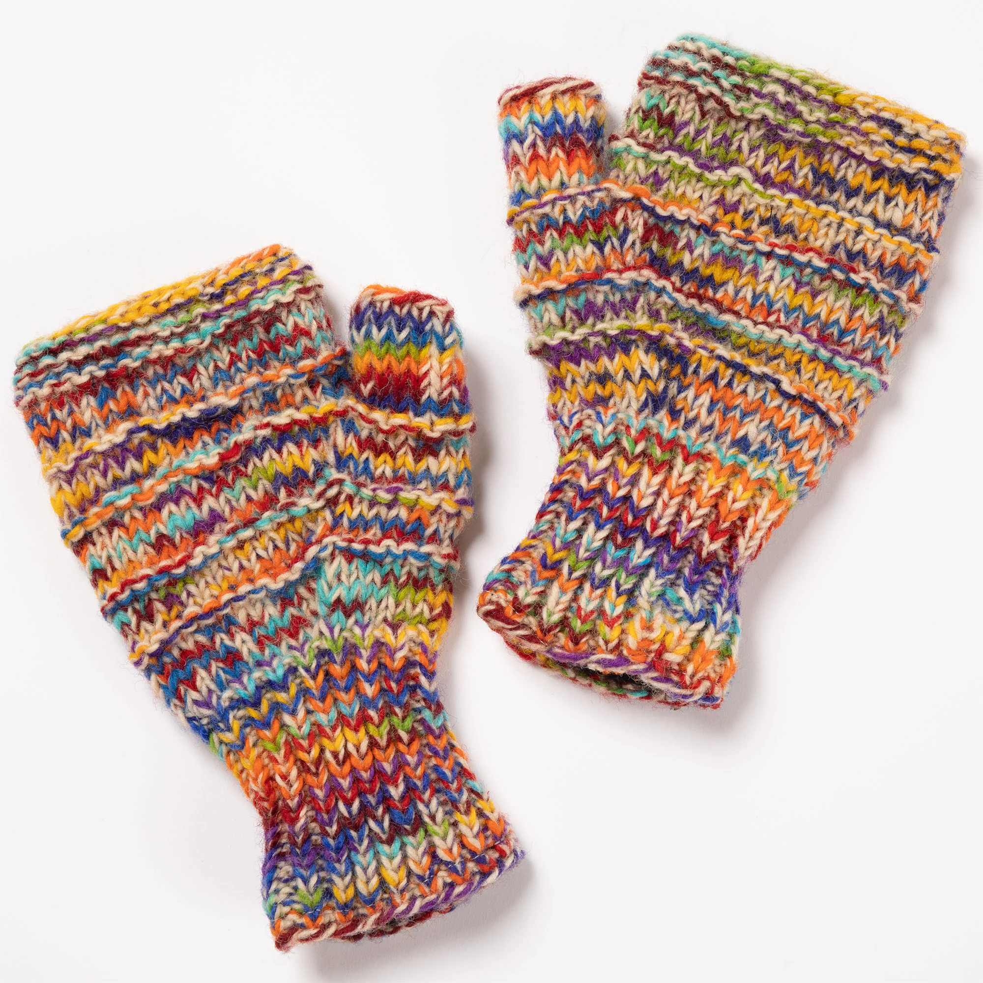 Space-Dye Hand Knit Wool Hand Warmers - Image 13