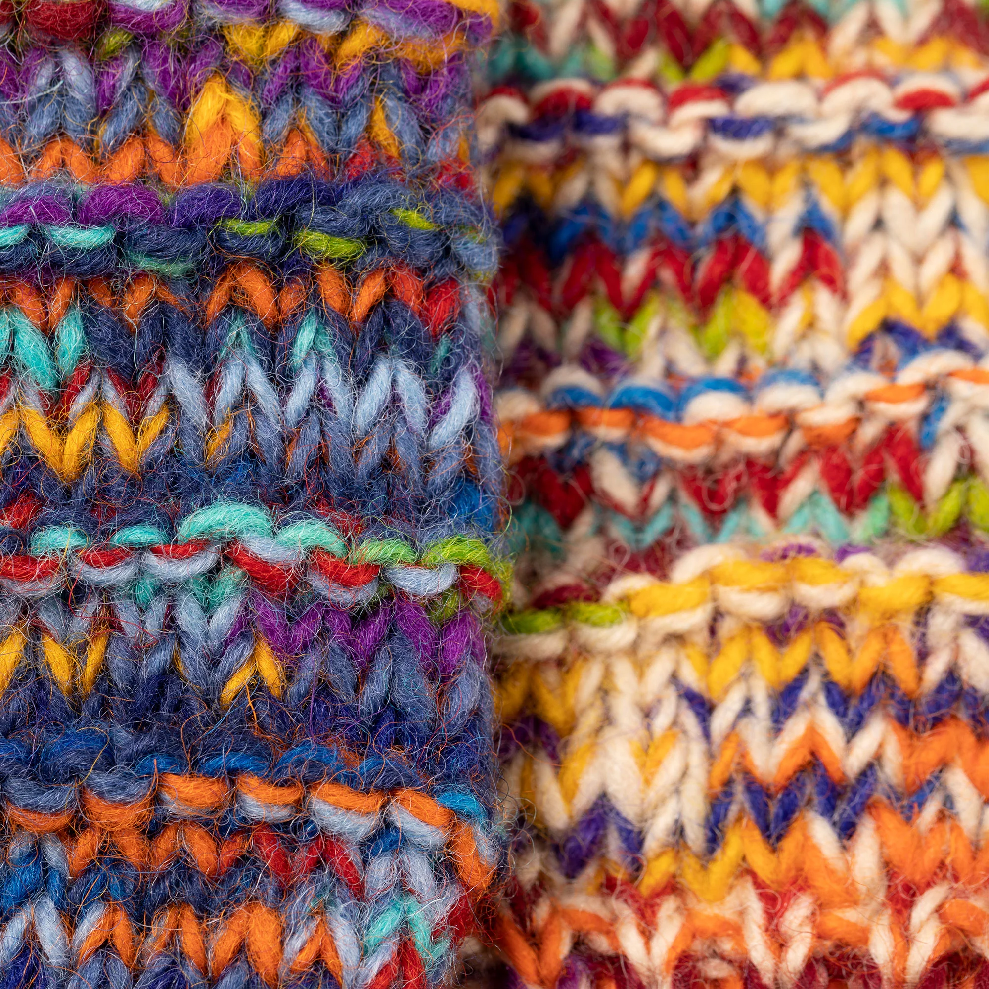 Space-Dye Hand Knit Wool Hand Warmers - Image 7