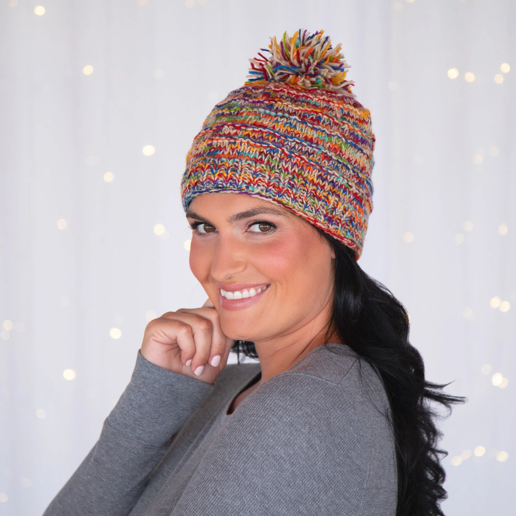 Space-Dye Hand Knit Wool Hat - Image 13