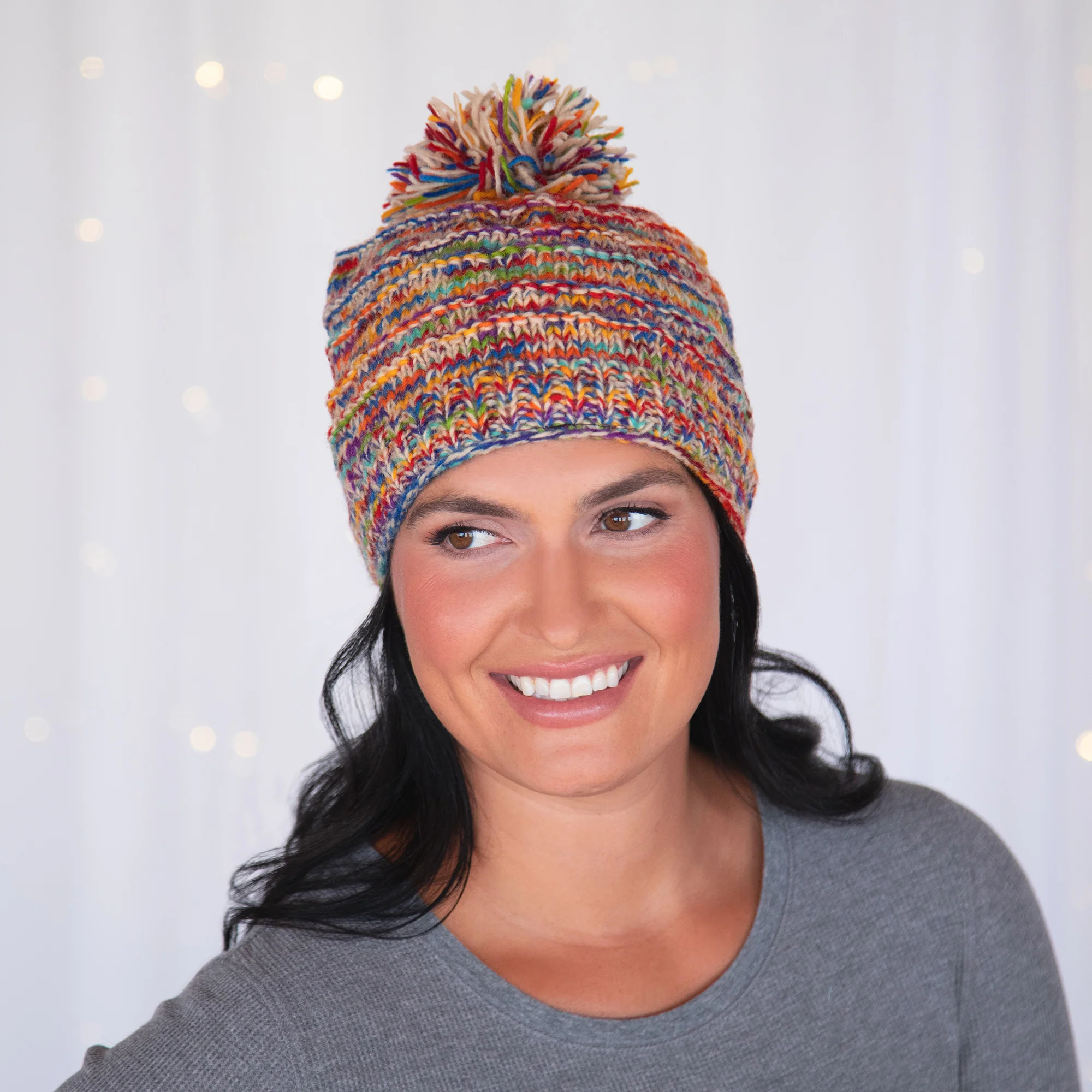 Space-Dye Hand Knit Wool Hat - Image 9
