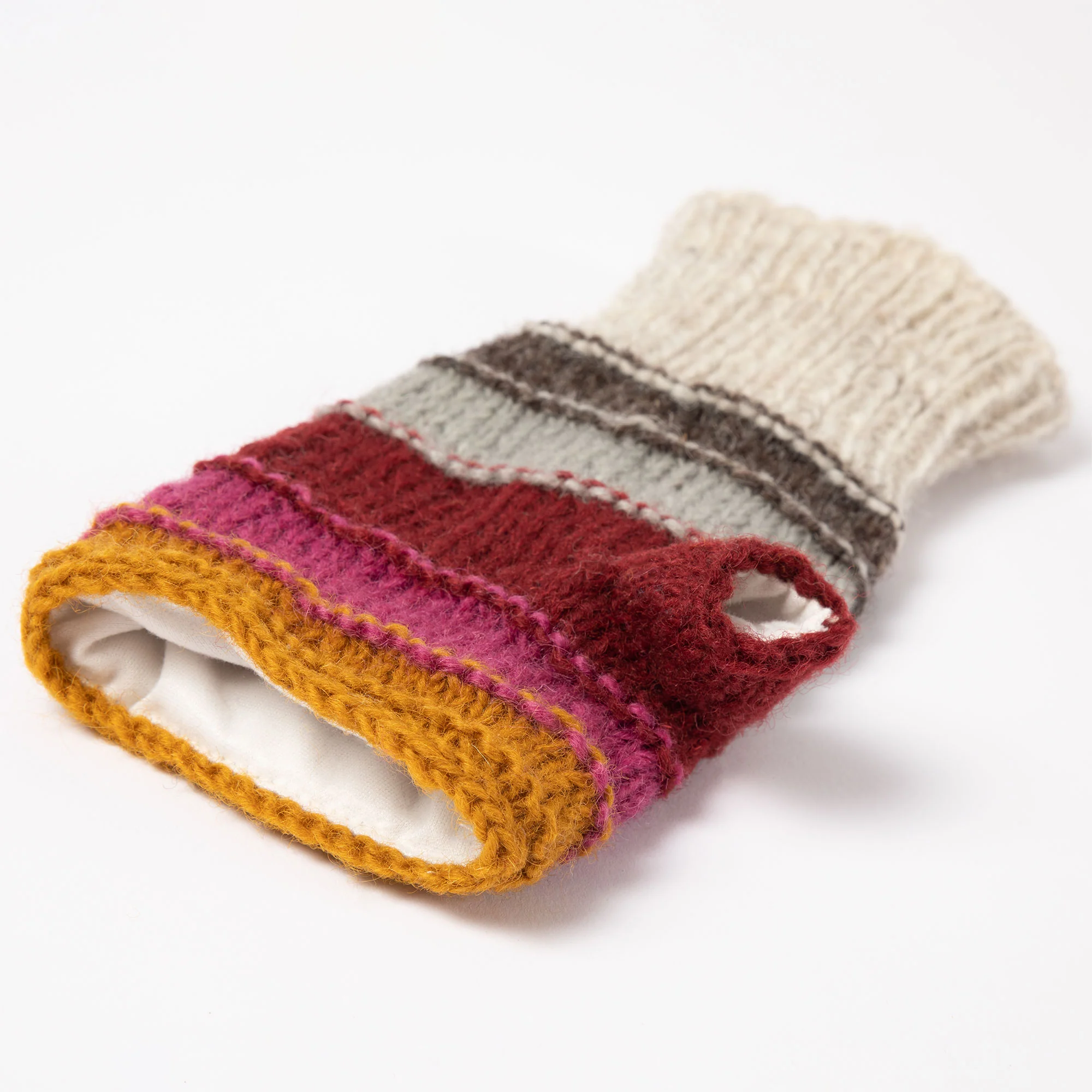 Bold Stripes Hand Knit Hand Warmers - Image 4