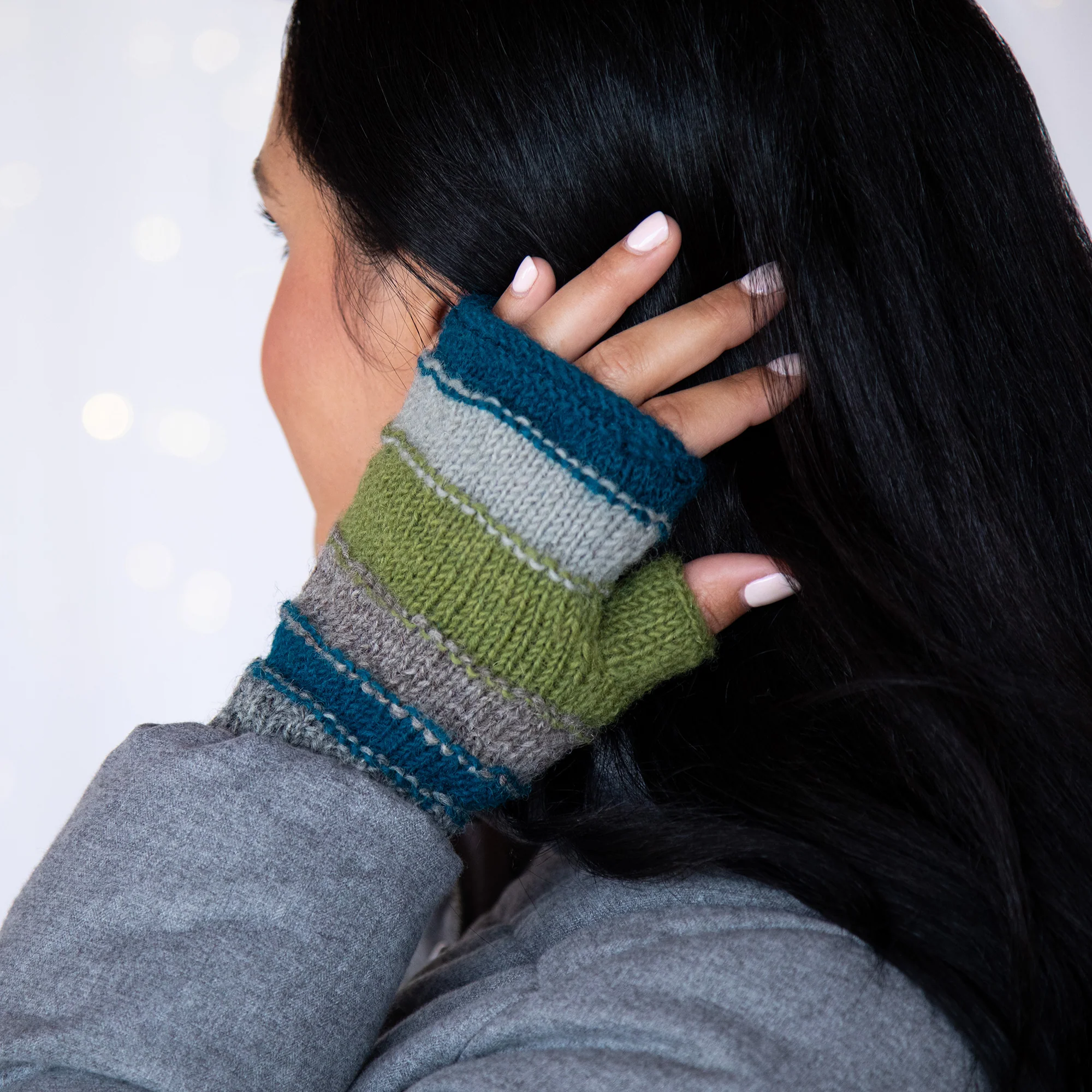Bold Stripes Hand Knit Hand Warmers - Image 9