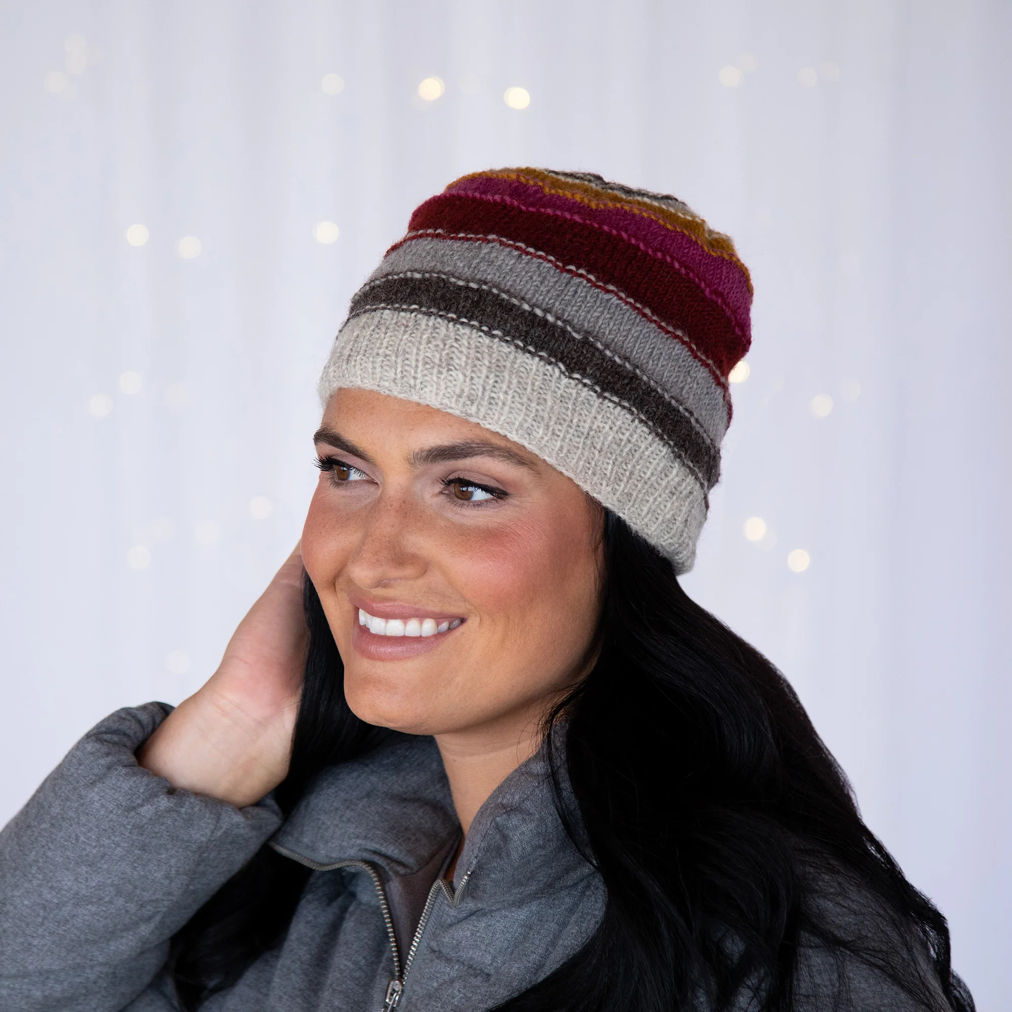 Bold Stripes Hand Knit Hat - Image 3