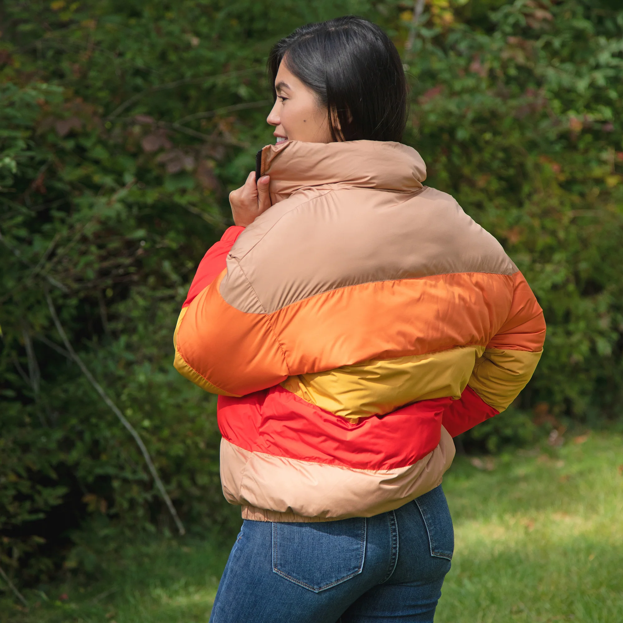 Morning Sun Color Block Puffer Jacket - Image 4