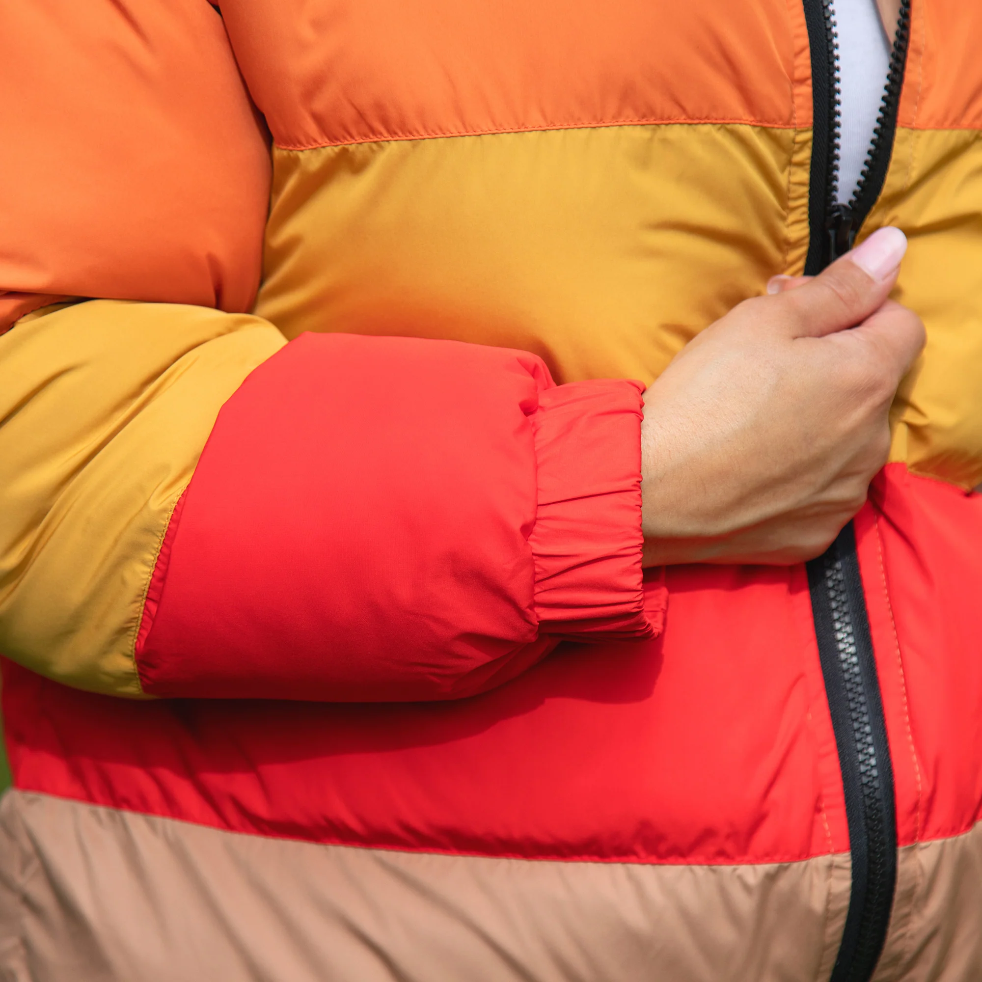 Morning Sun Color Block Puffer Jacket - Image 5