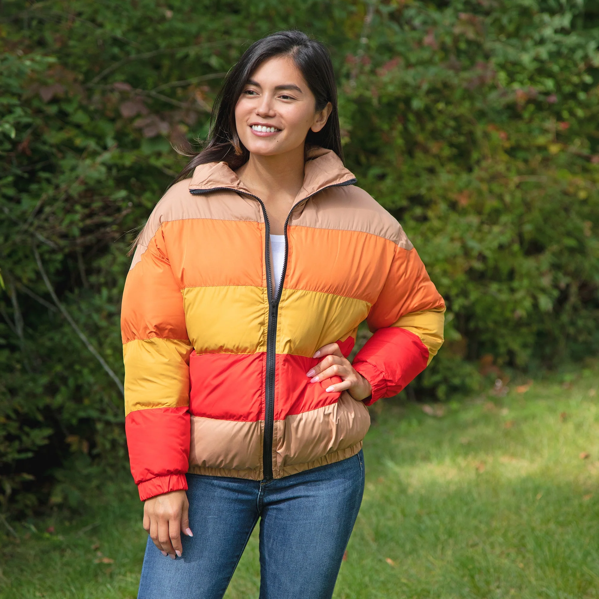Morning Sun Color Block Puffer Jacket - Image 7