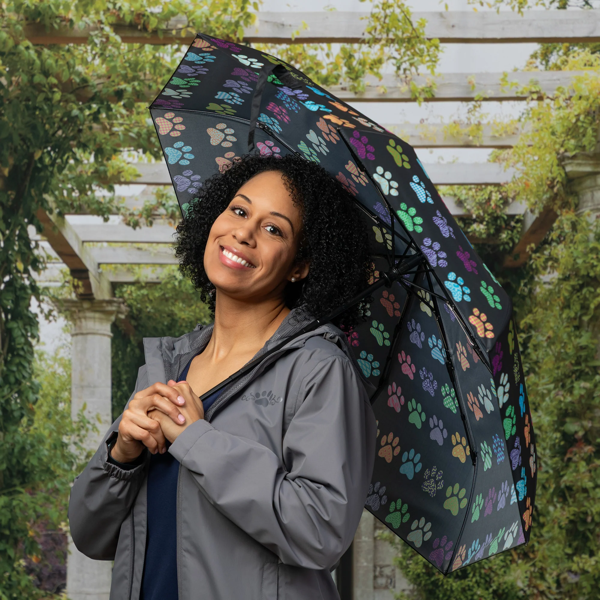 Rainy Day Paw Print Umbrella - Image 21