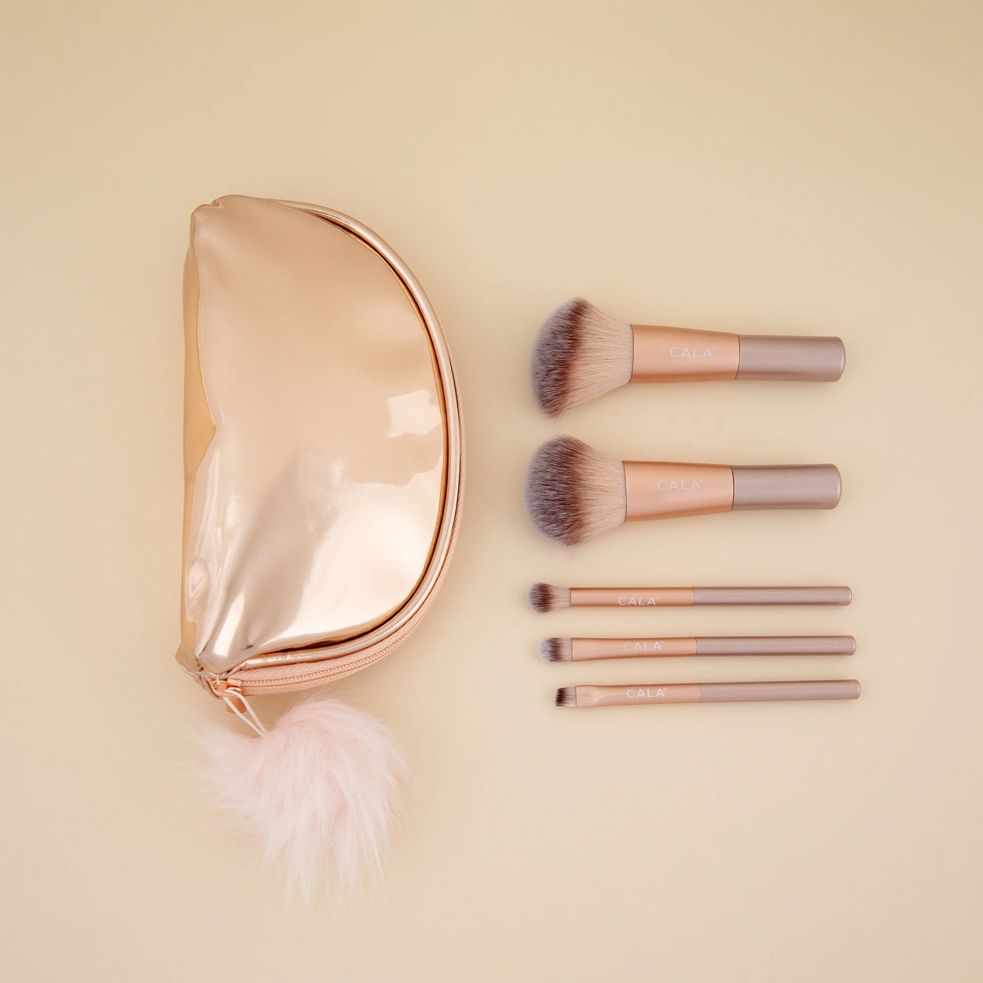 Cala&reg; Icon Gold Make Up Face & Eye Brush Travel Set - Image 2