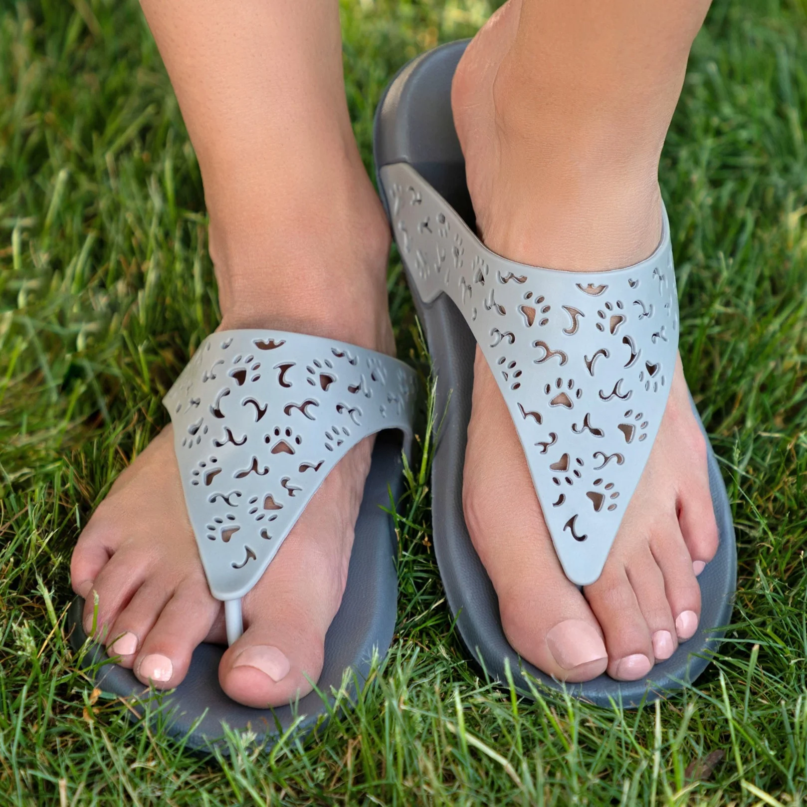 Cut-Out Paw Print Flip Flops - Image 17