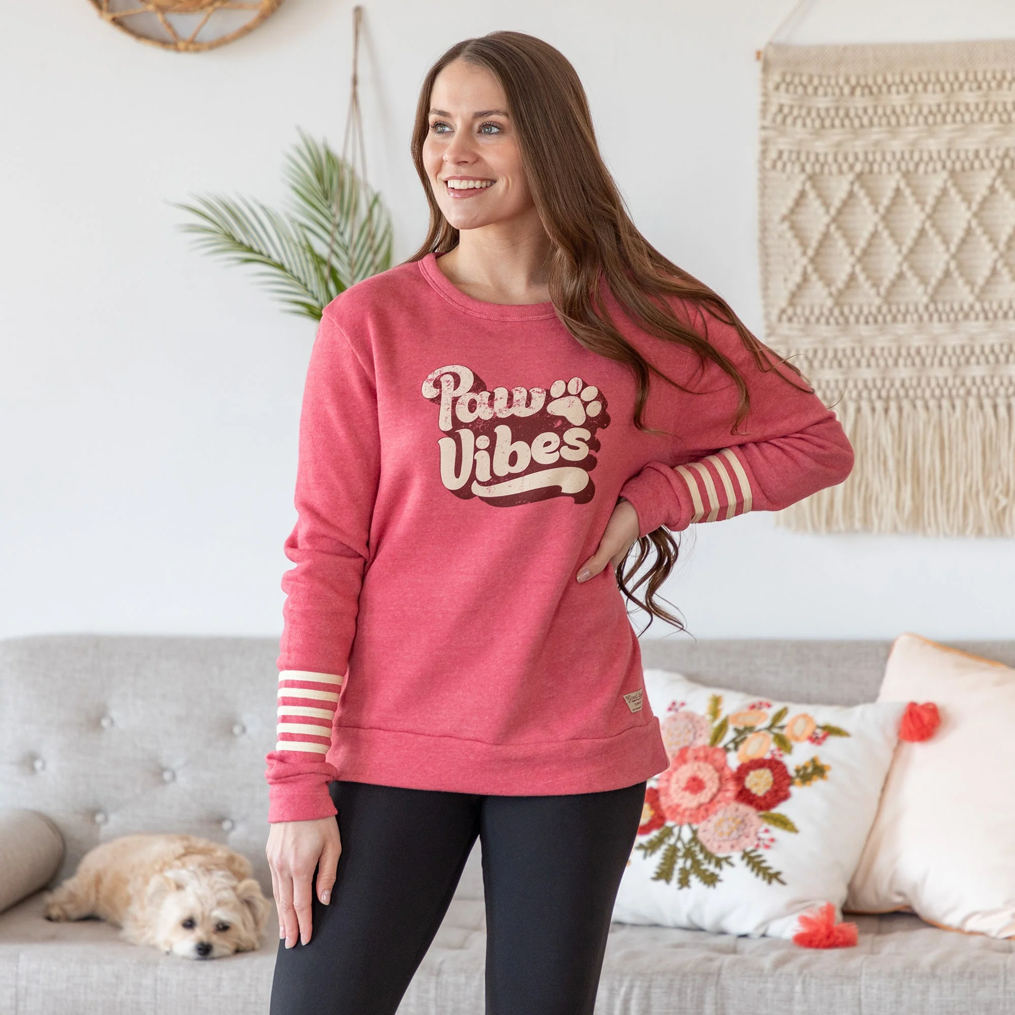 Paw Vibes Stripe Crew Neck Sweatshirt - Image 12