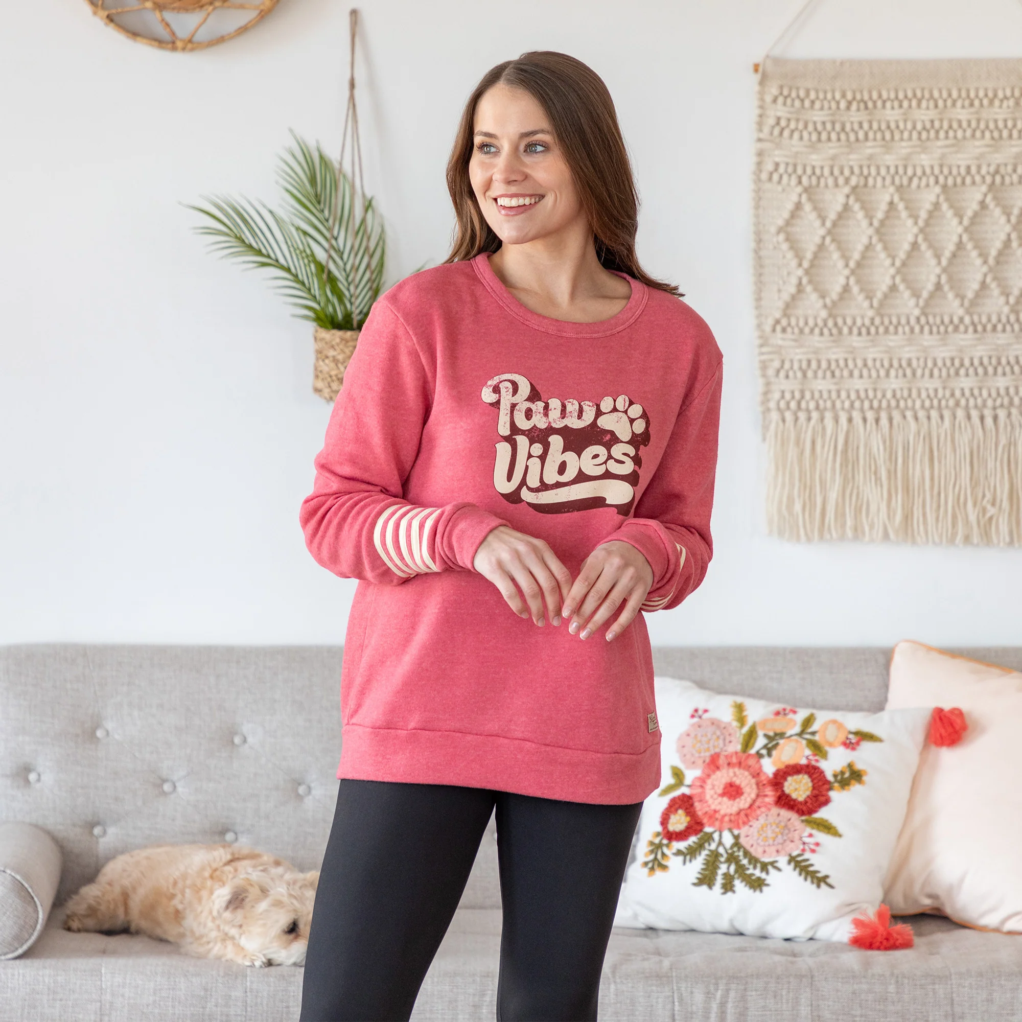 Paw Vibes Stripe Crew Neck Sweatshirt - Image 3