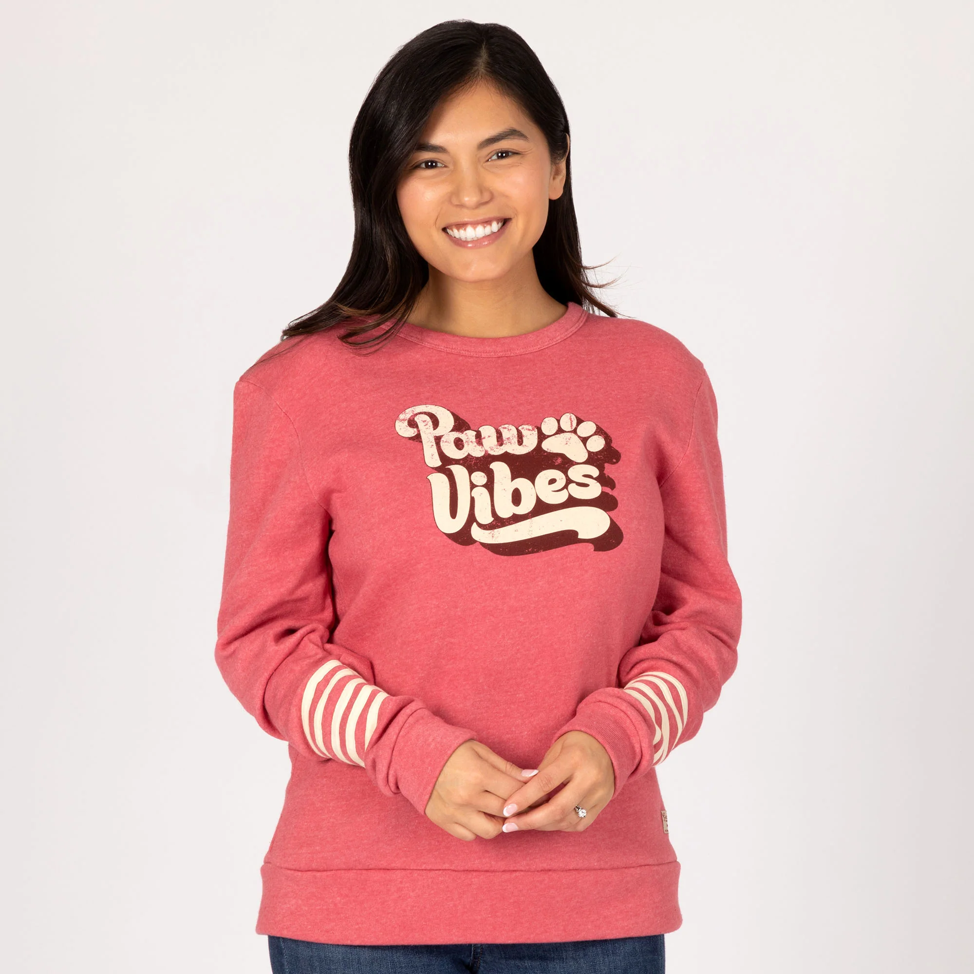 Paw Vibes Stripe Crew Neck Sweatshirt - Image 5