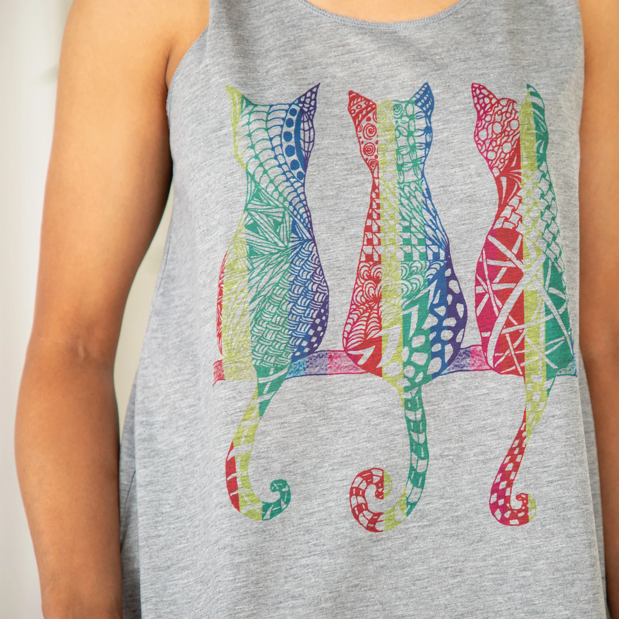 Sitting Rainbow Cats Tank Top - Image 2