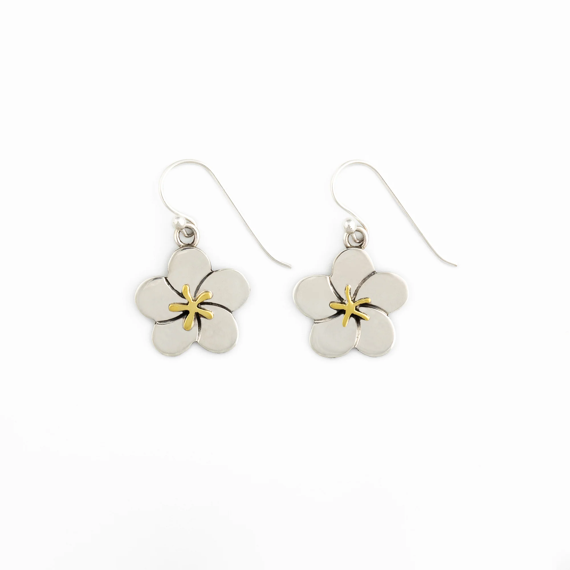 Mixed Metal Dangling Flower Earrings - Image 12