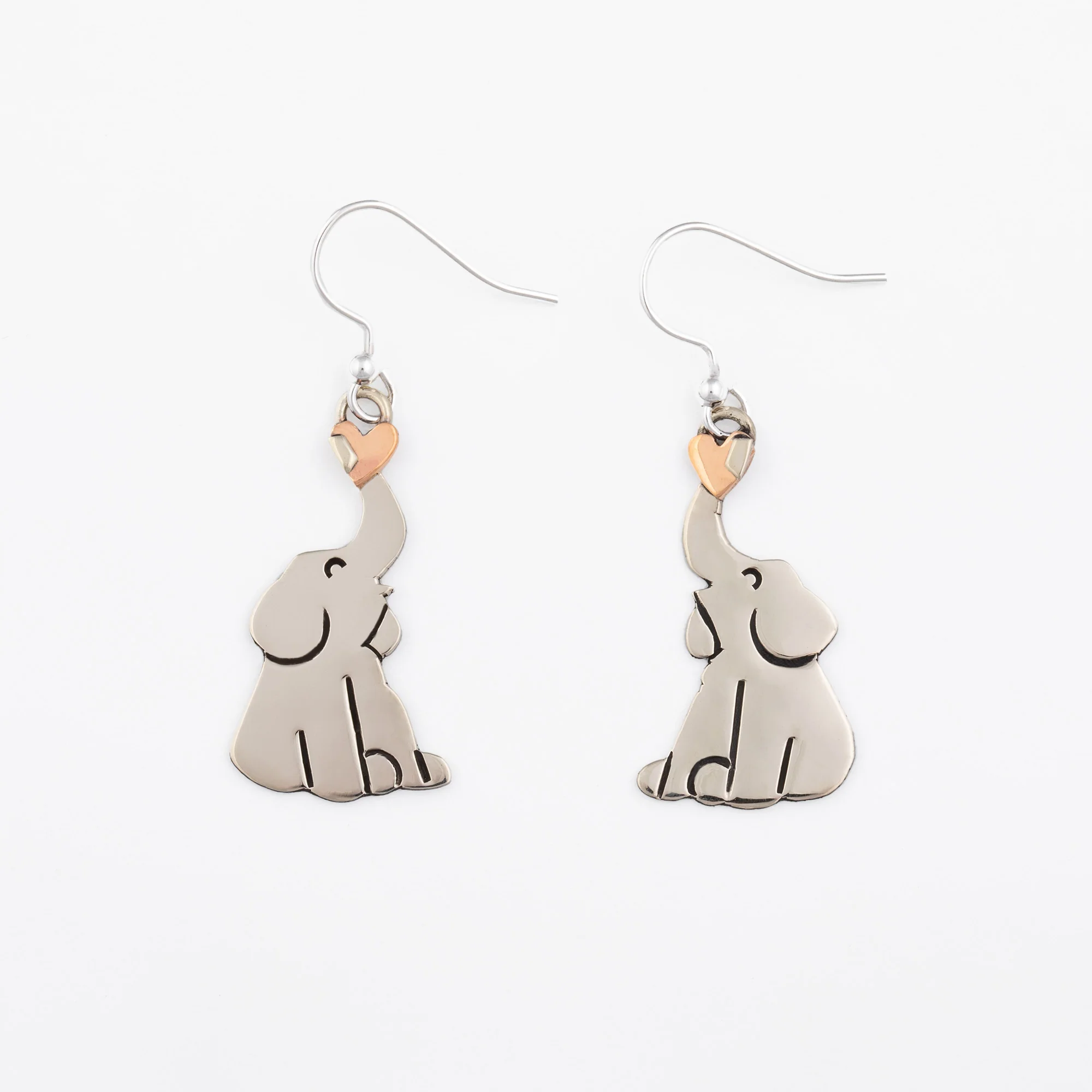 Elephants Love Mixed Metal Earrings