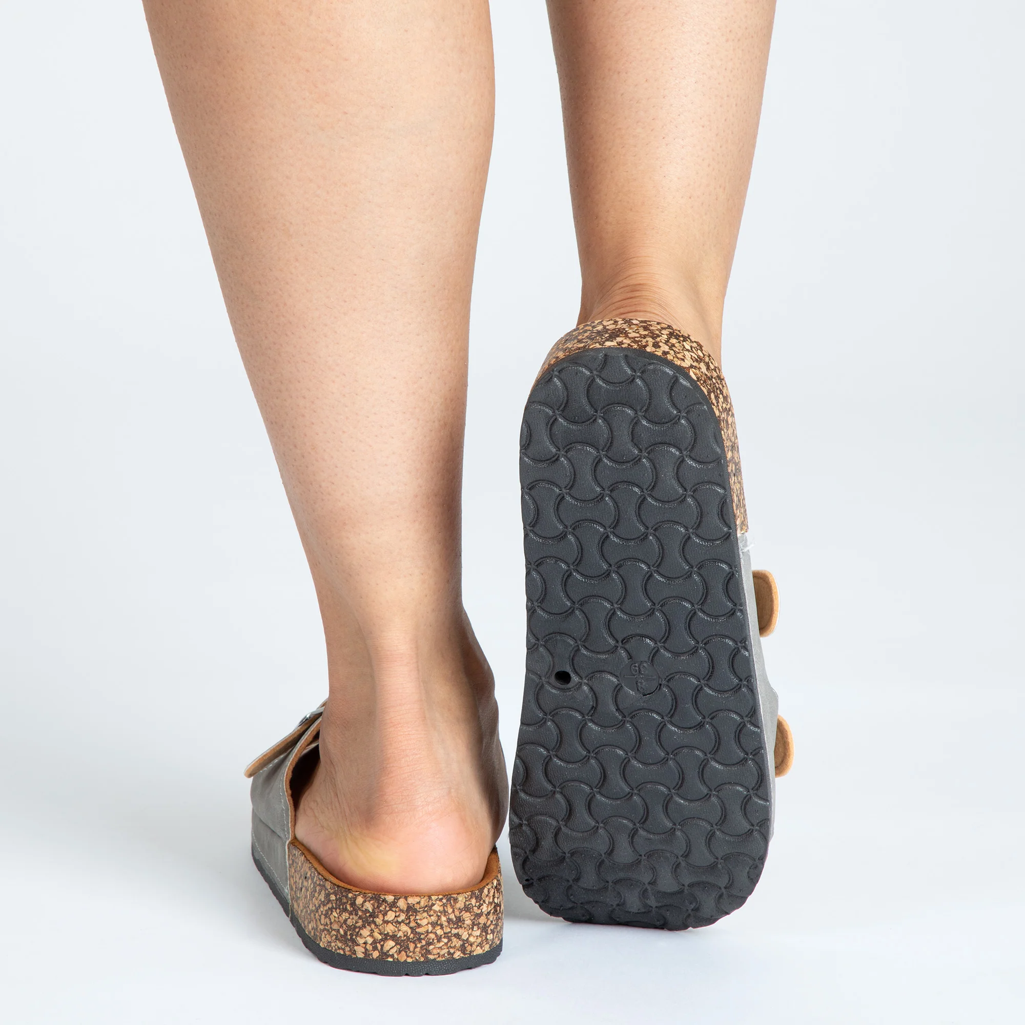 Air Balance Double Buckle Faux Leather Slides - Image 8