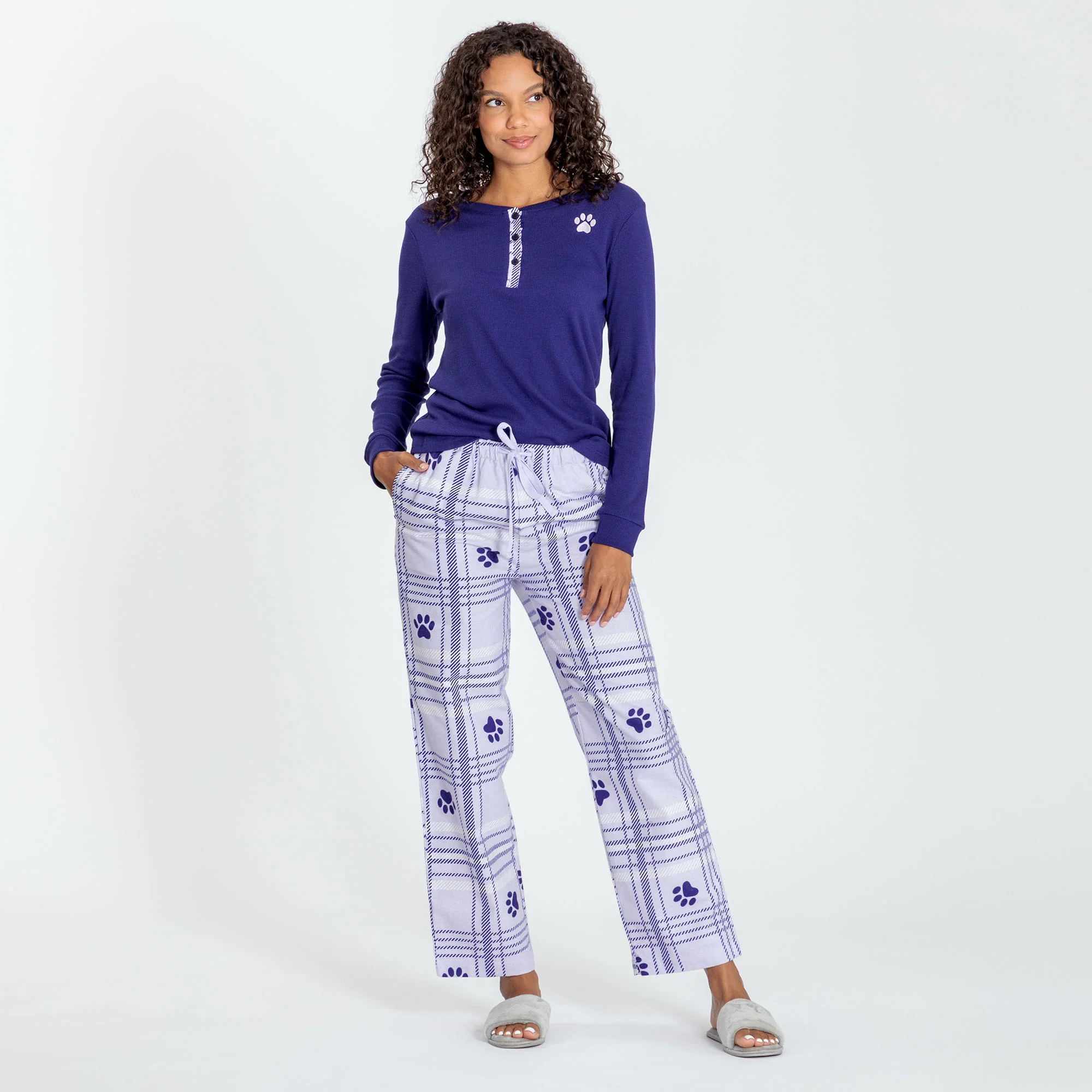 Paw Print Thermal & Flannel Pajama Set - Image 18
