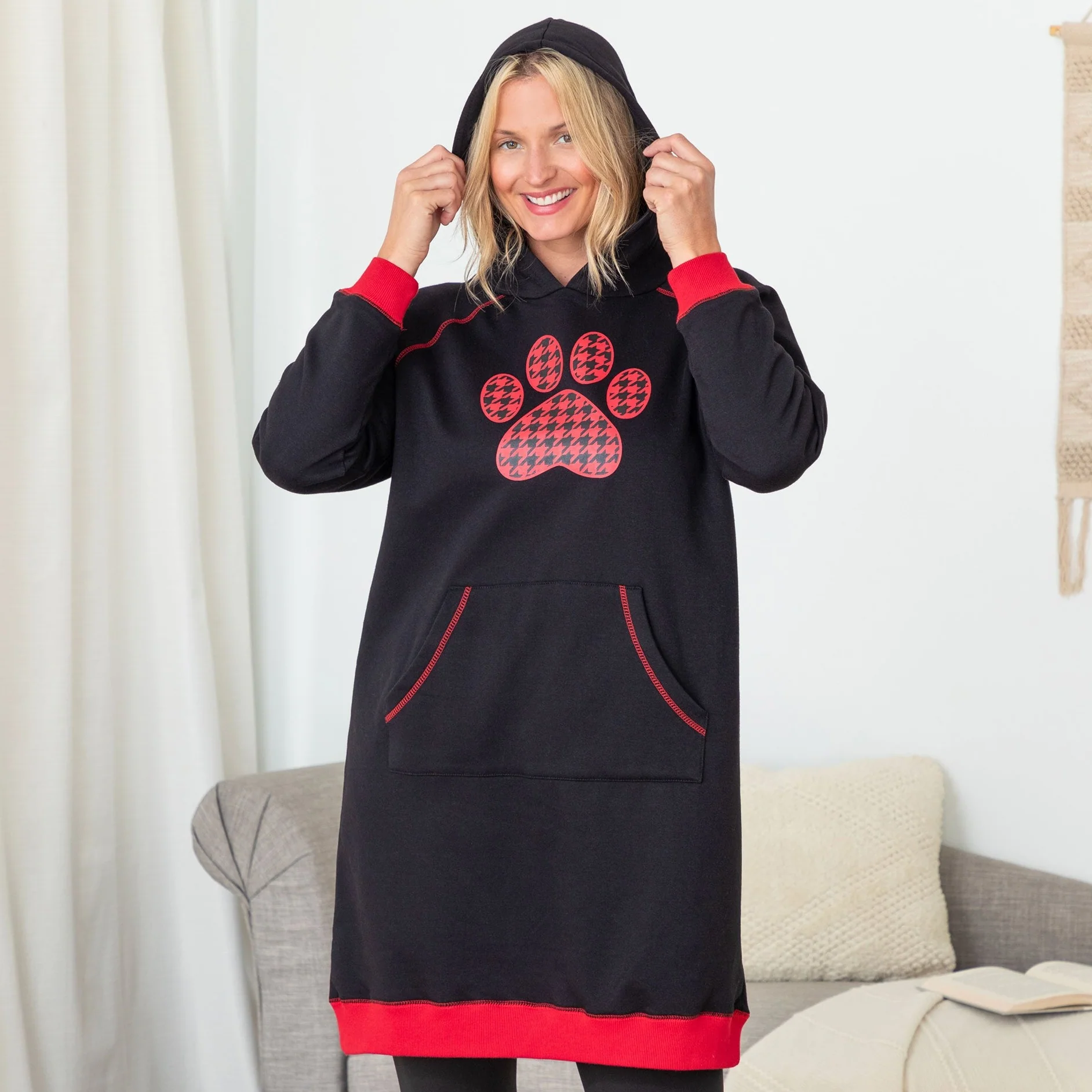 Paw Print Oversized Hooded Sweatshirt - Image 4