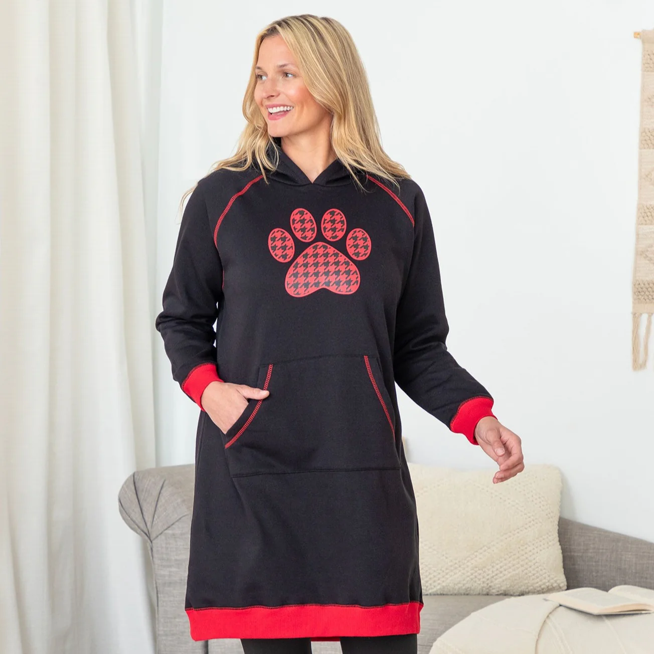 Paw Print Oversized Hooded Sweatshirt - Image 6