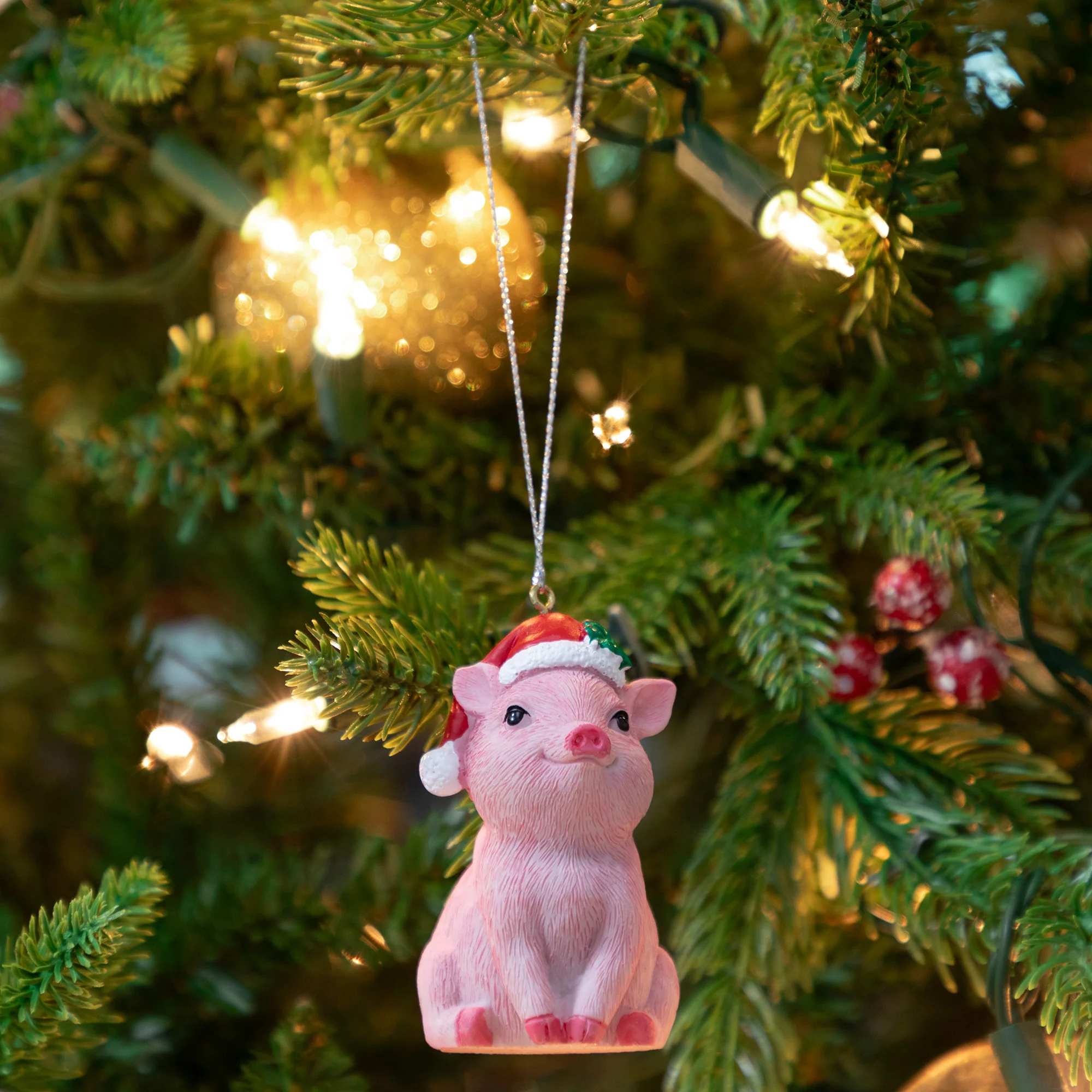 Lucky Pink Pig Ornament - Image 3