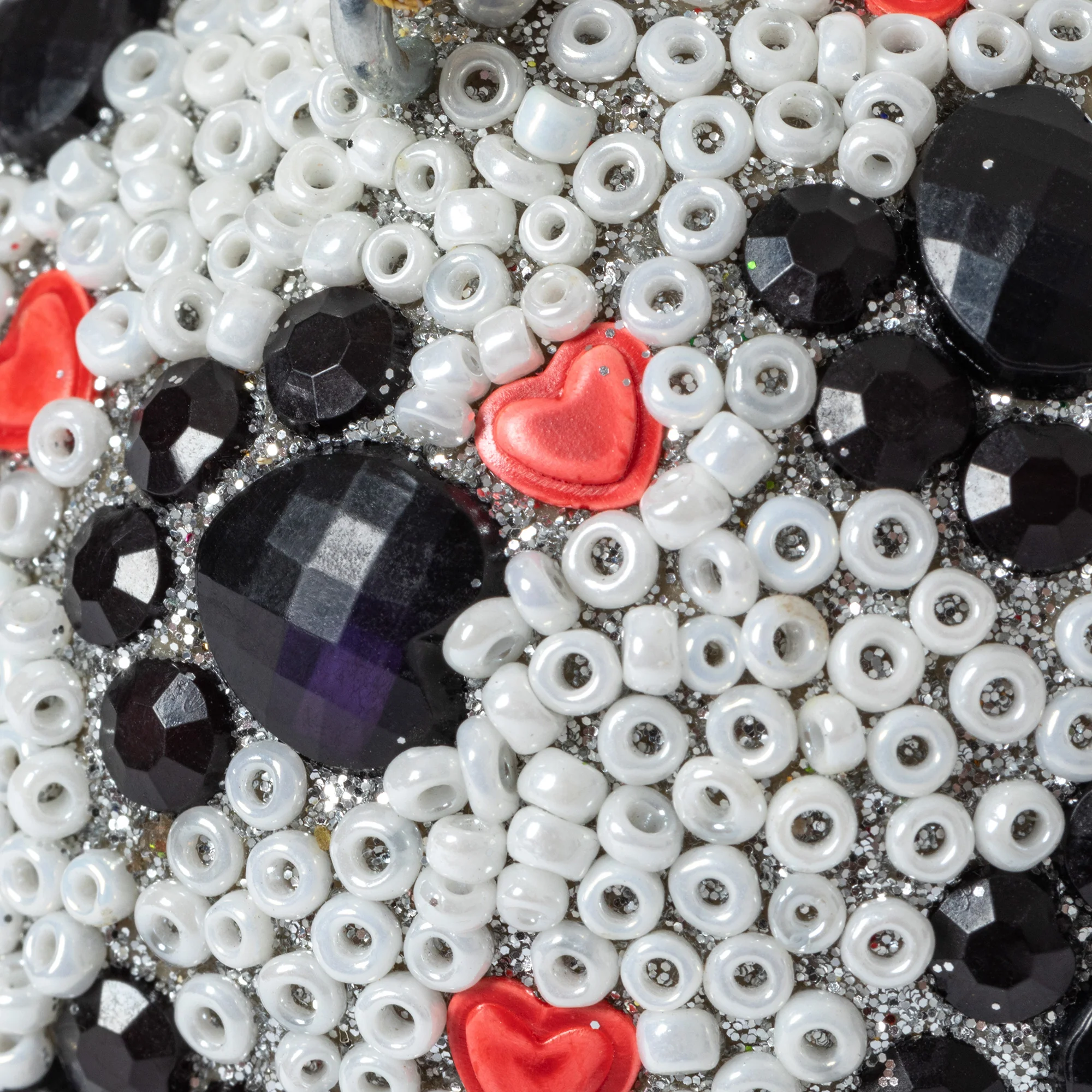 Beaded Glass Paws & Hearts Ornament - Image 2