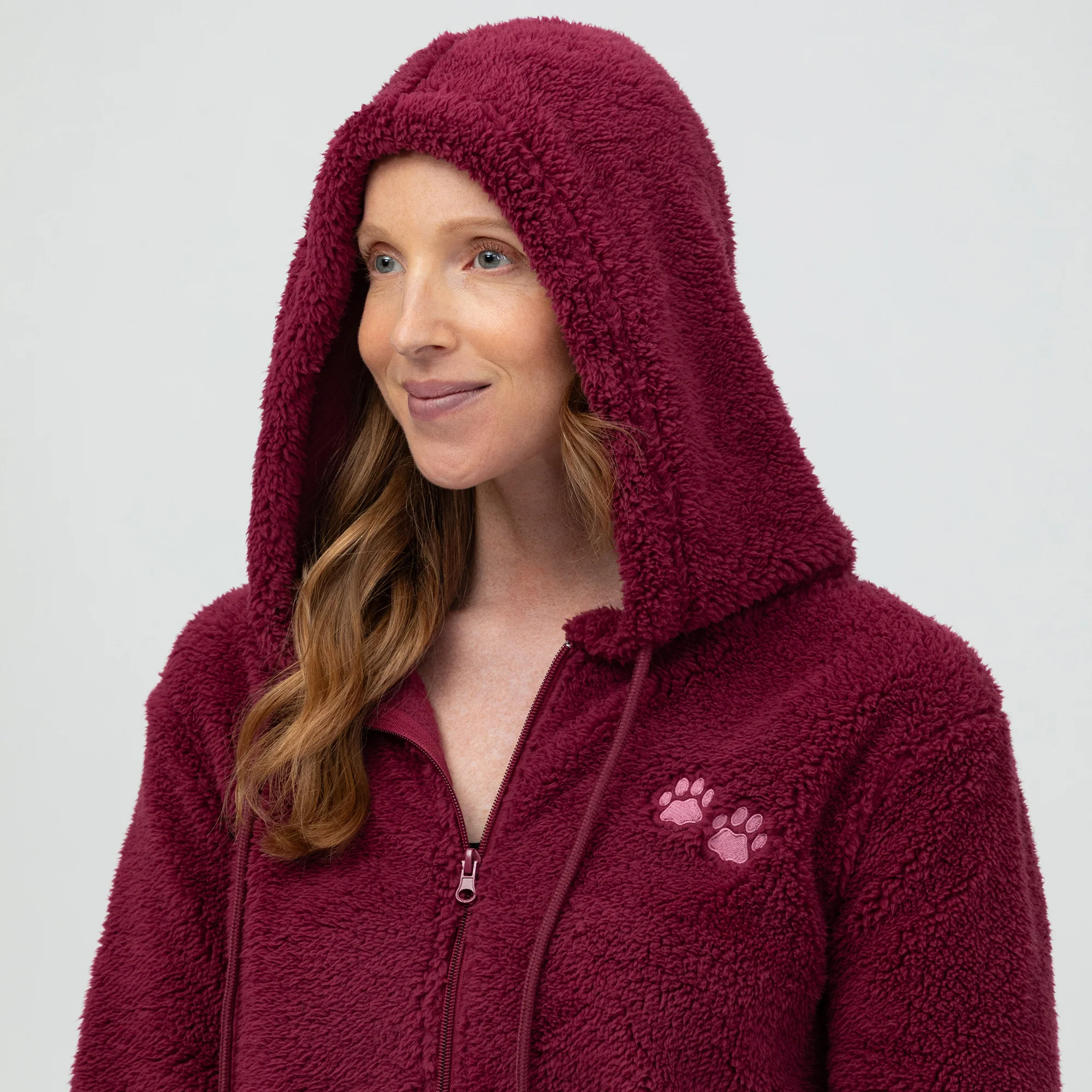 Purple Paws Plush Sherpa Fleece Quarter Zip Hoodie - Image 19