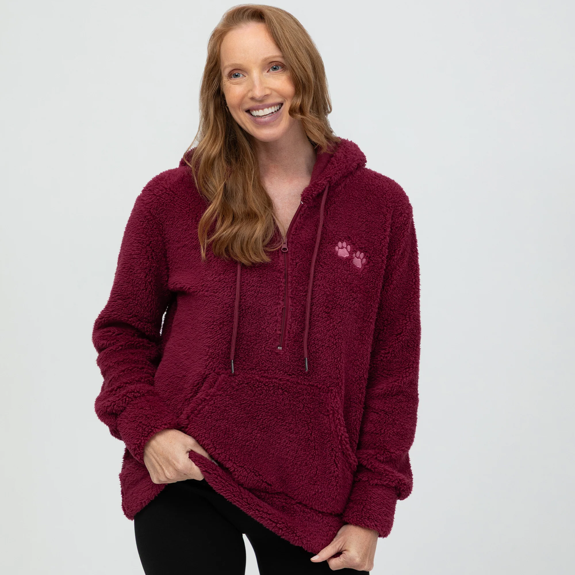Purple Paws Plush Sherpa Fleece Quarter Zip Hoodie - Image 20