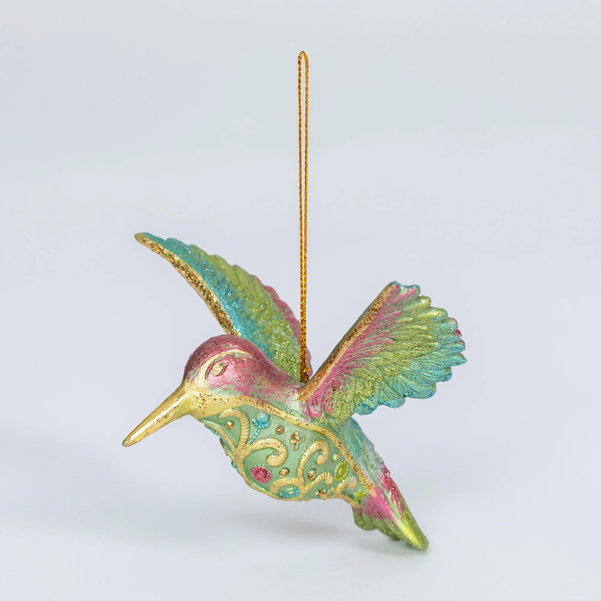 Colorful Beaded Hummingbird Ornament - Image 3