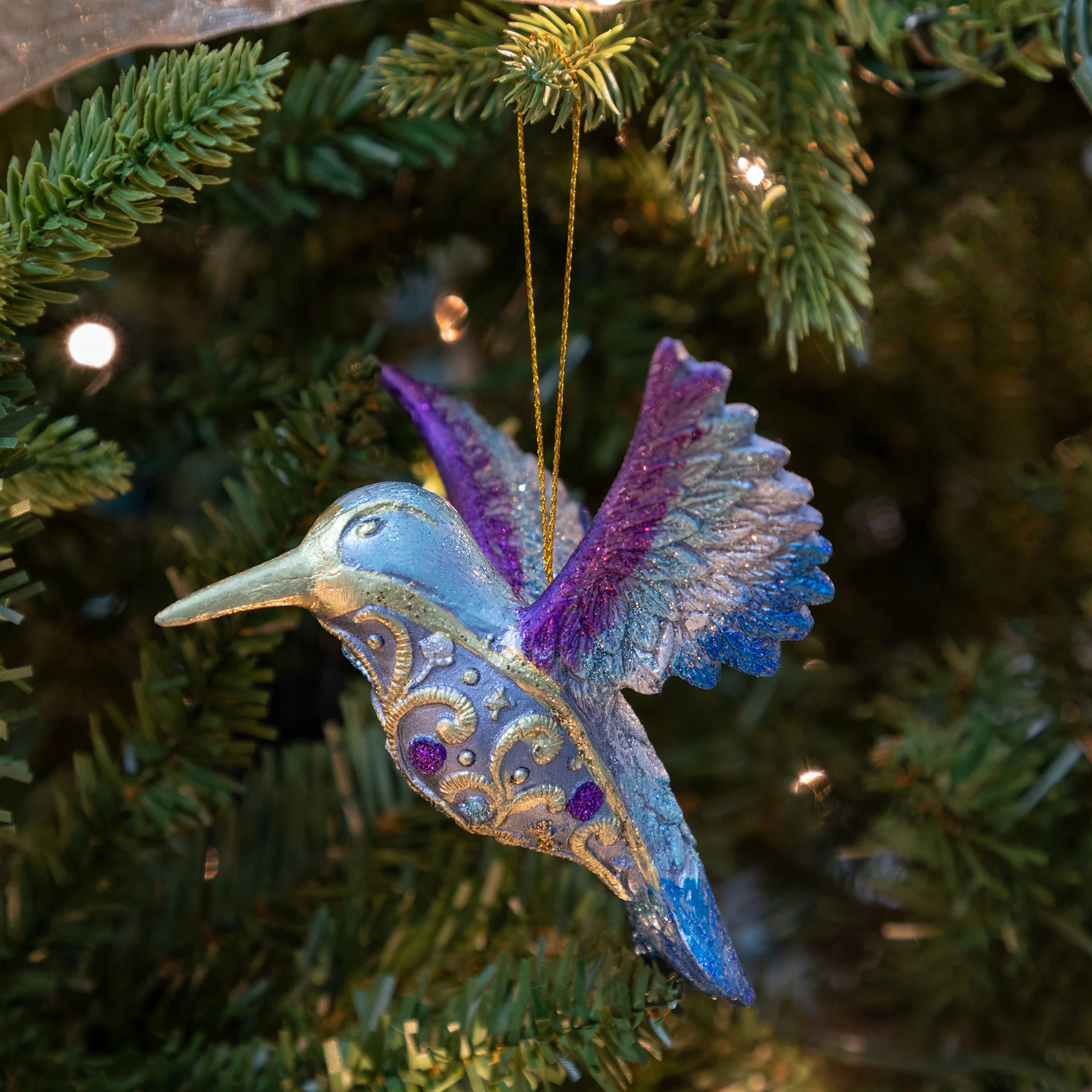 Colorful Beaded Hummingbird Ornament - Image 7
