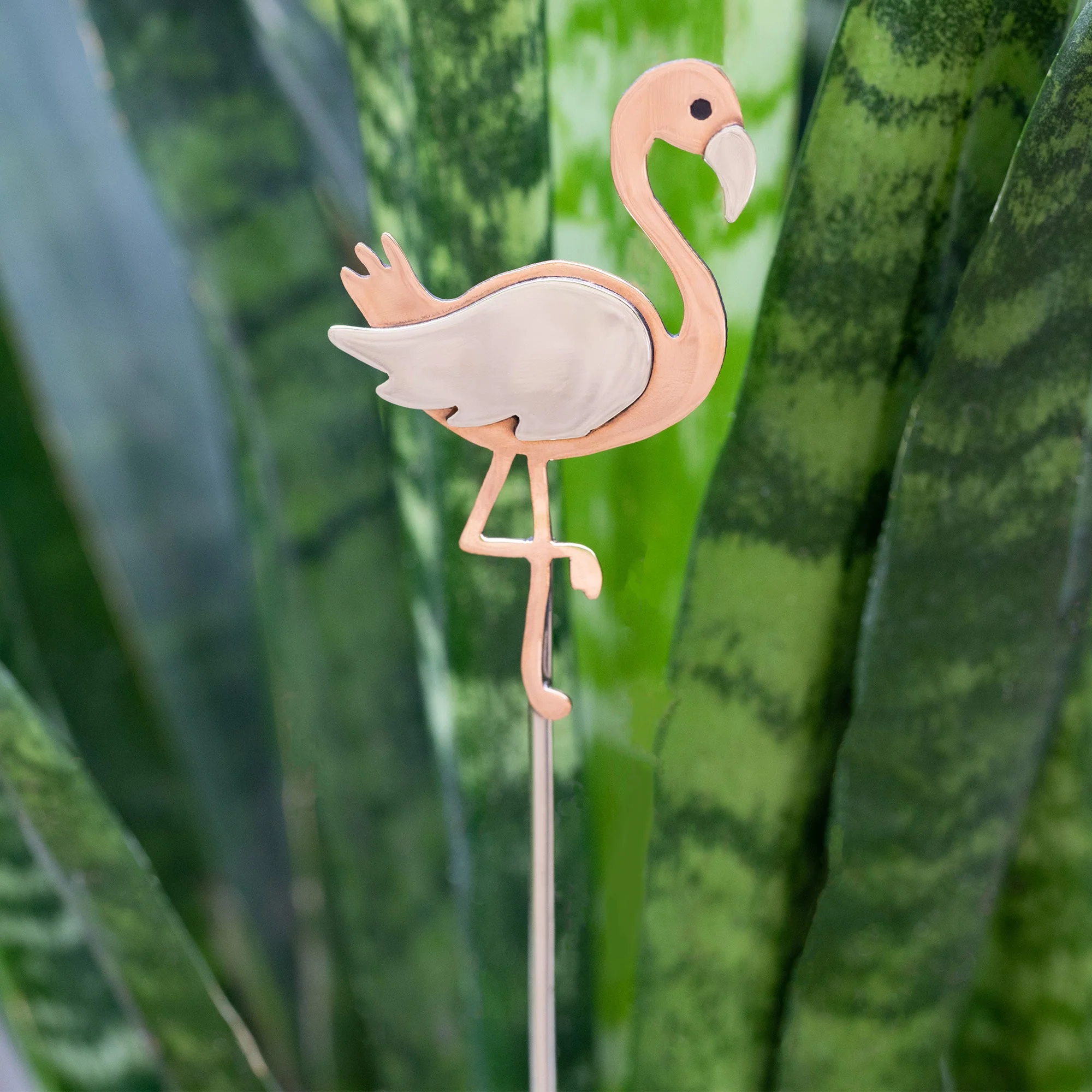 Flamingo Mixed Metal Plant Stake - Image 8