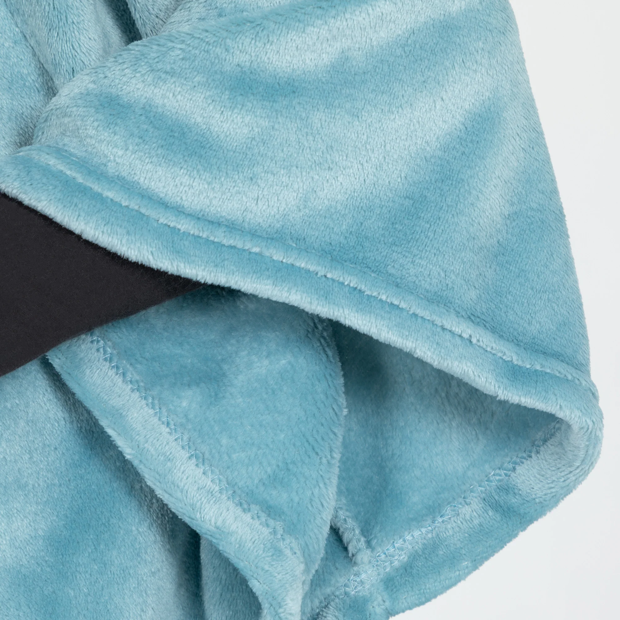 Embroidered Paw Print Fleece Poncho - Image 5