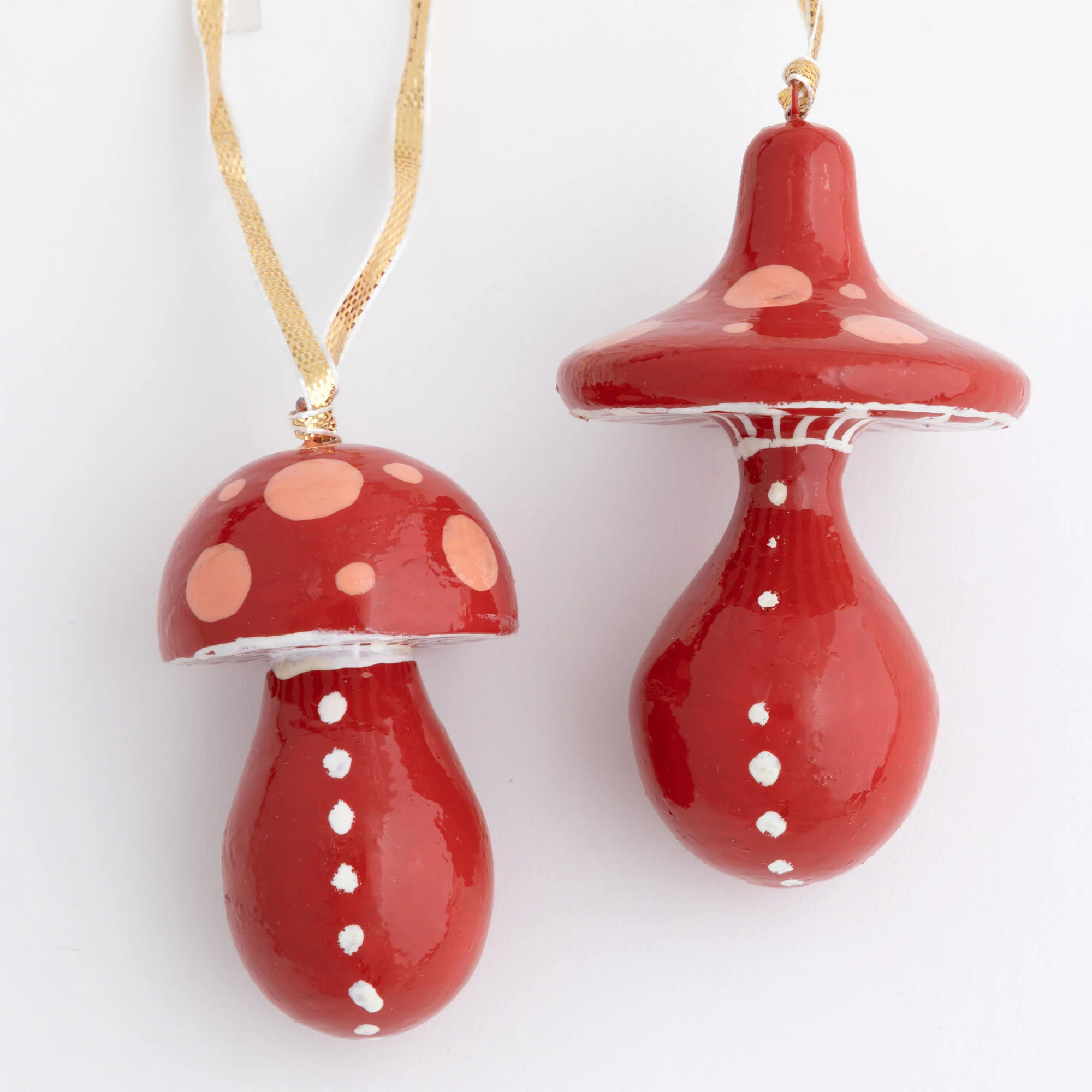 Hand Painted Mushroom Ornaments - Set of 2 - Image 4