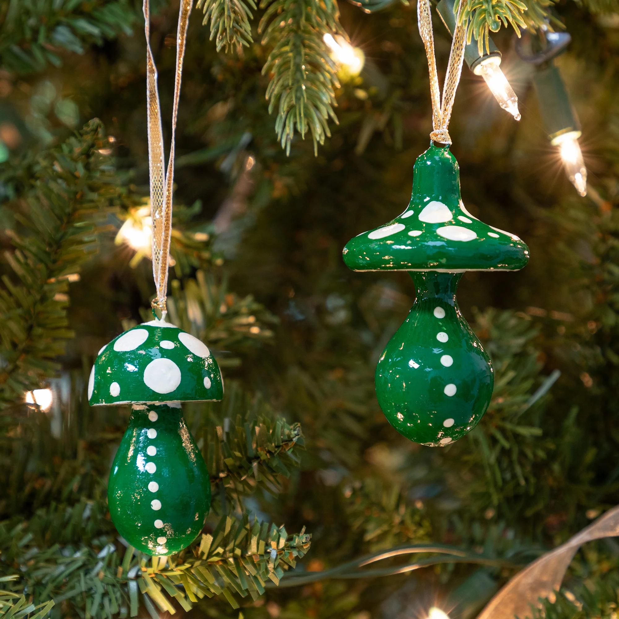 Hand Painted Mushroom Ornaments - Set of 2 - Image 5