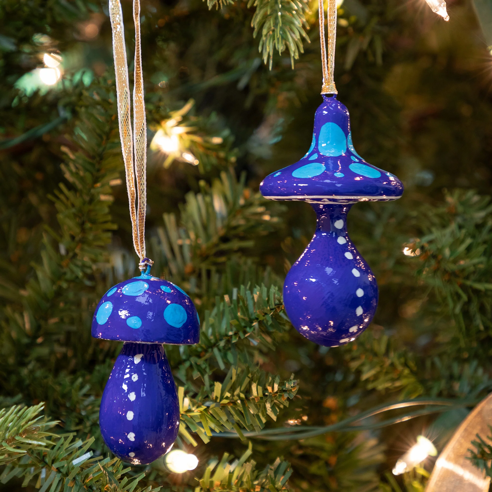 Hand Painted Mushroom Ornaments - Set of 2 - Image 8