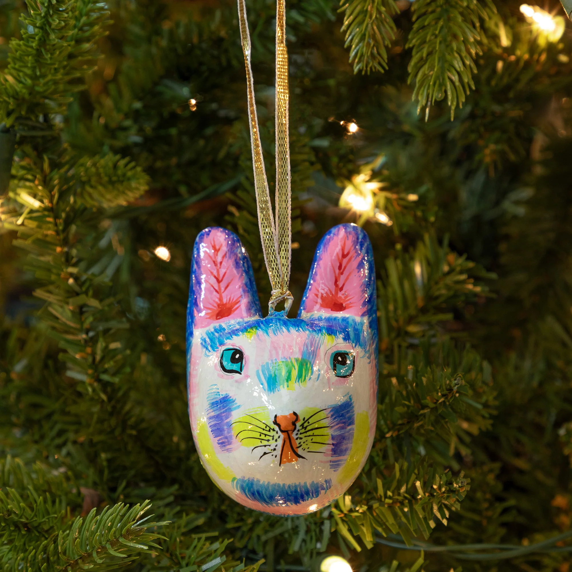 Hand Painted Cat Ornament - Image 2