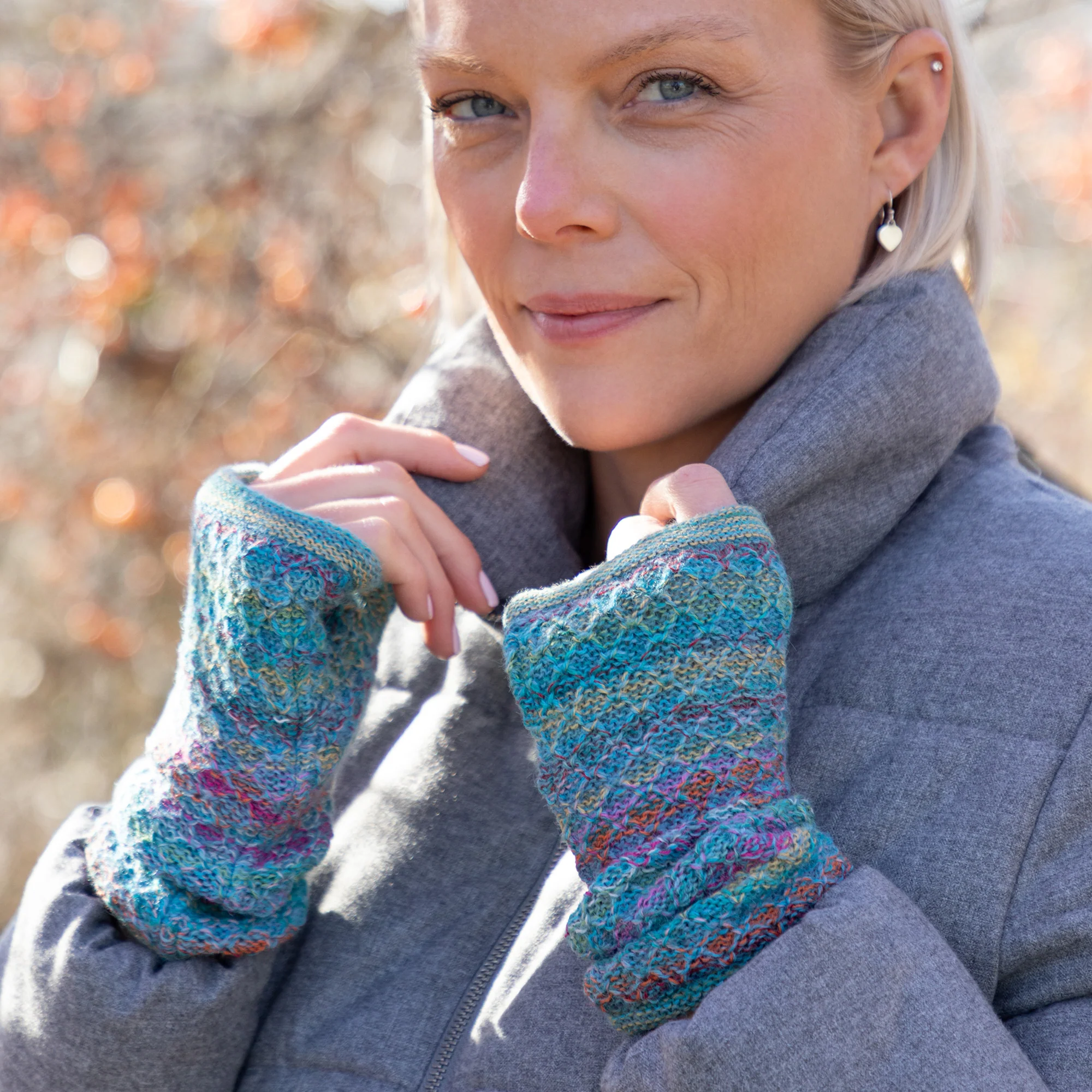 Colorful Alpaca Fingerless Mittens - Image 12