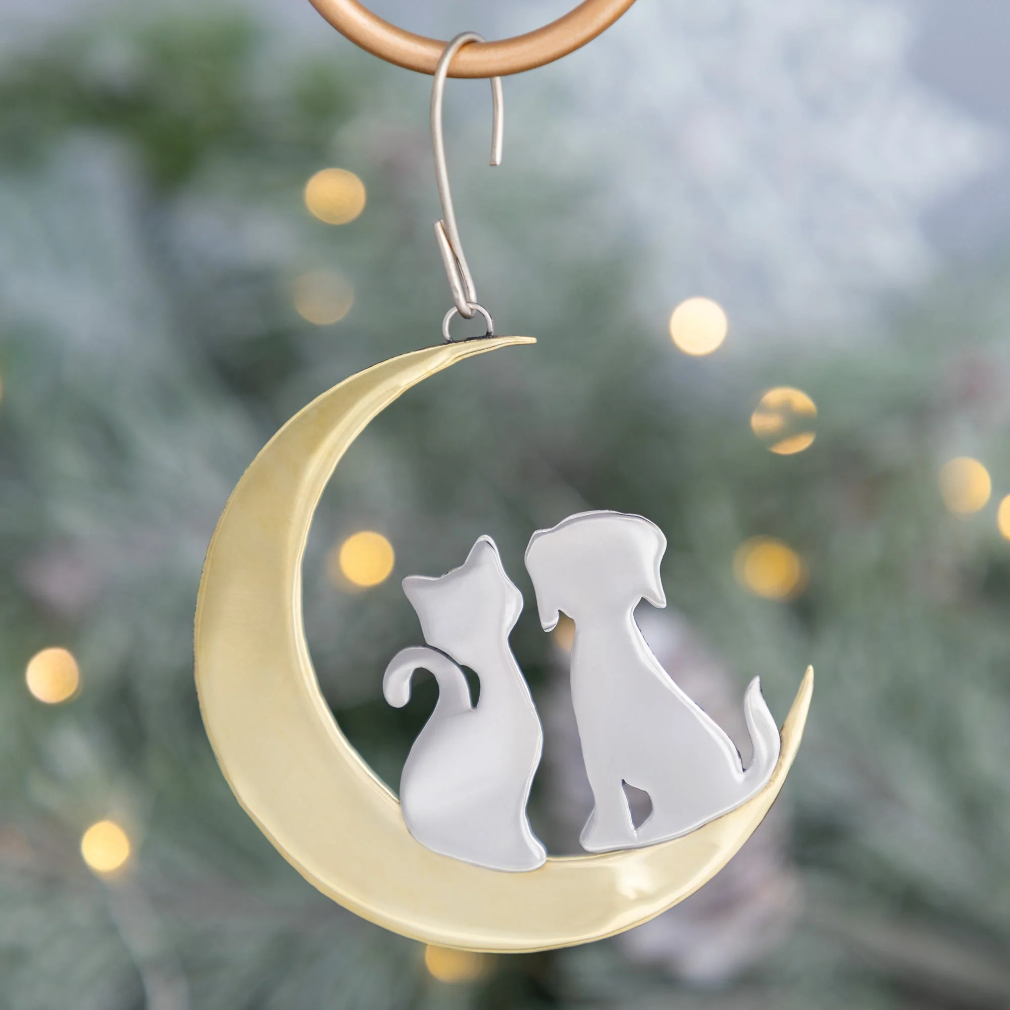 Under the Moonlight Love for Pets Mixed Metal Ornament - Image 5