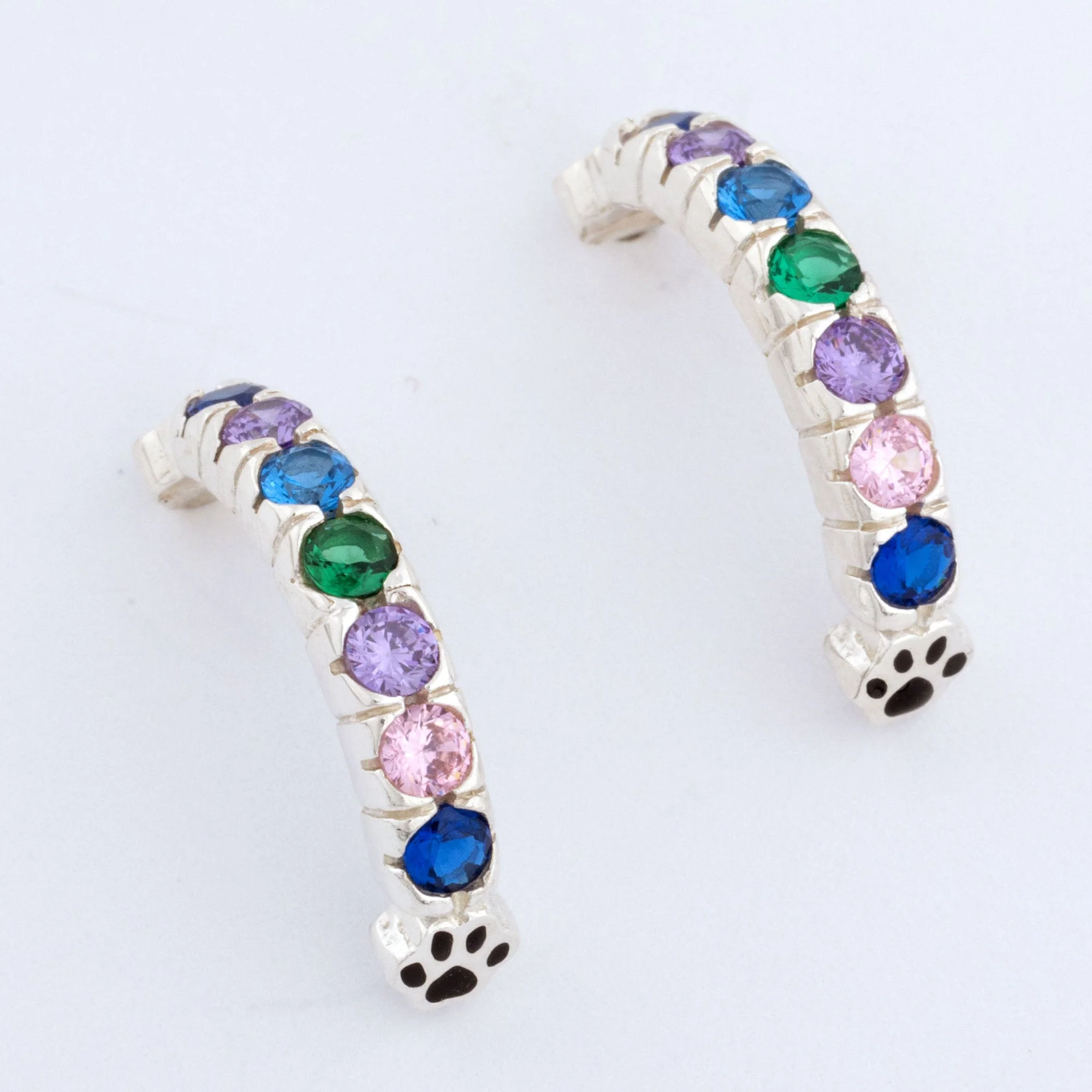 Rainbow Bridge Paw Print Earrings - Image 4