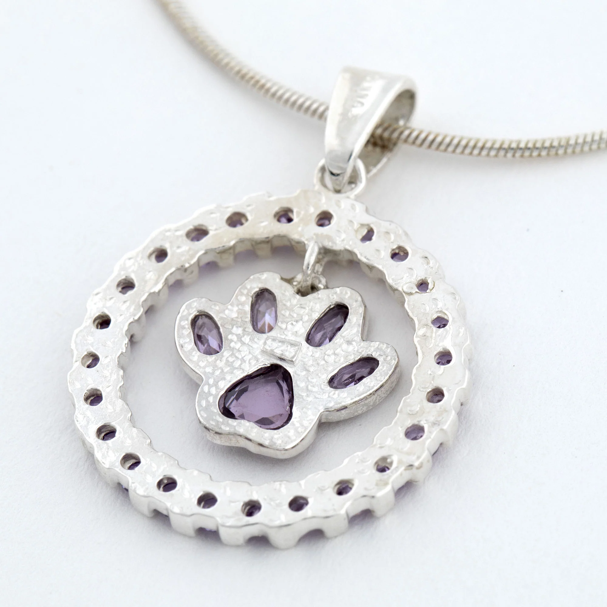 All Over Shine Sterling Paw Print Necklace - Image 3