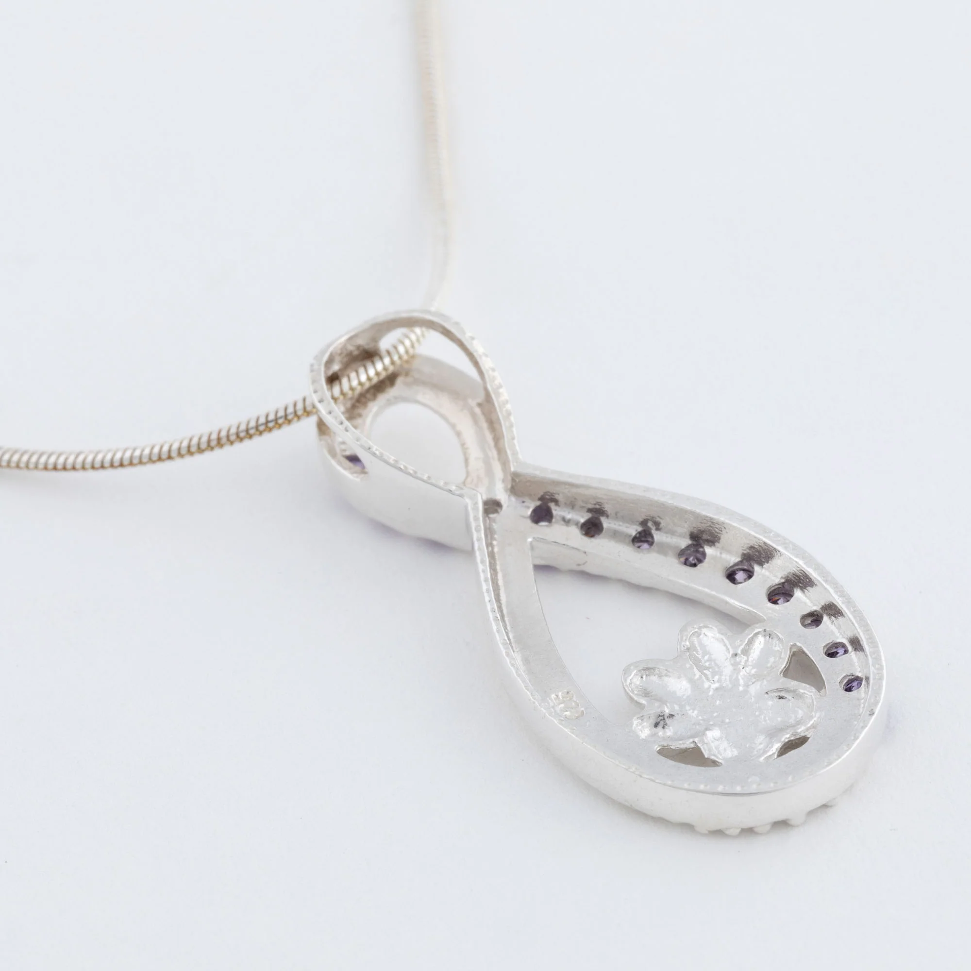 Infinity Love for Paws Sterling & Crystal Necklace - Image 3