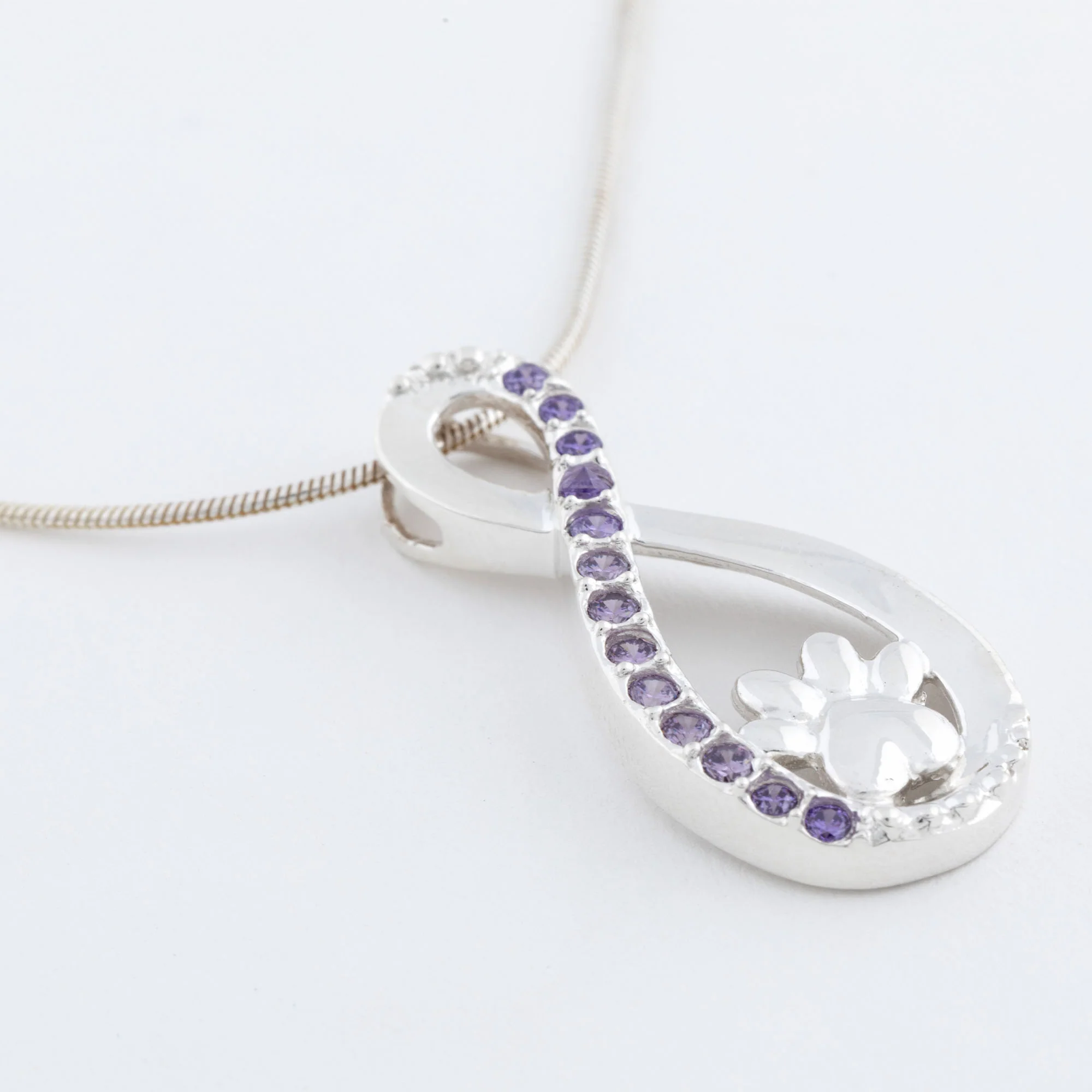 Infinity Love for Paws Sterling & Crystal Necklace - Image 4