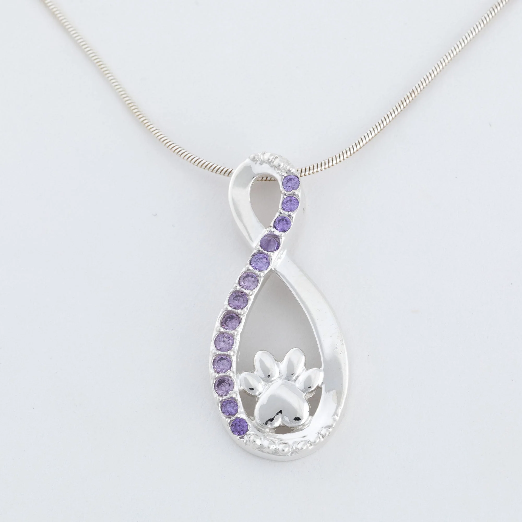 Infinity Love for Paws Sterling & Crystal Necklace - Image 6
