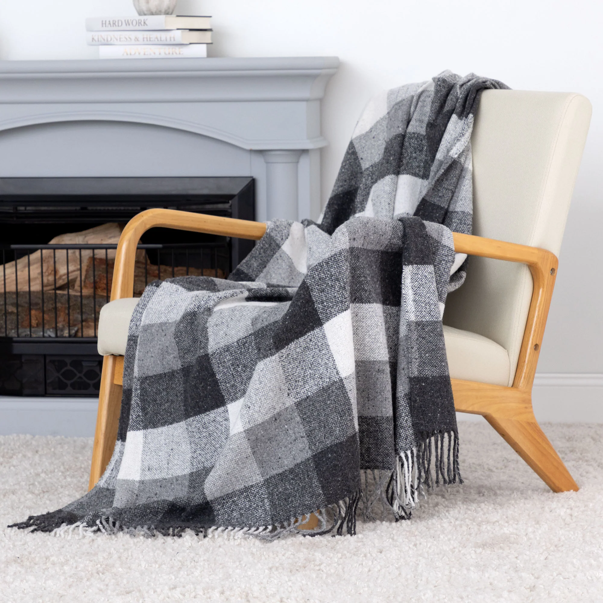 Ukrainian Wool-Blend Fringed Throw Blanket - Image 10