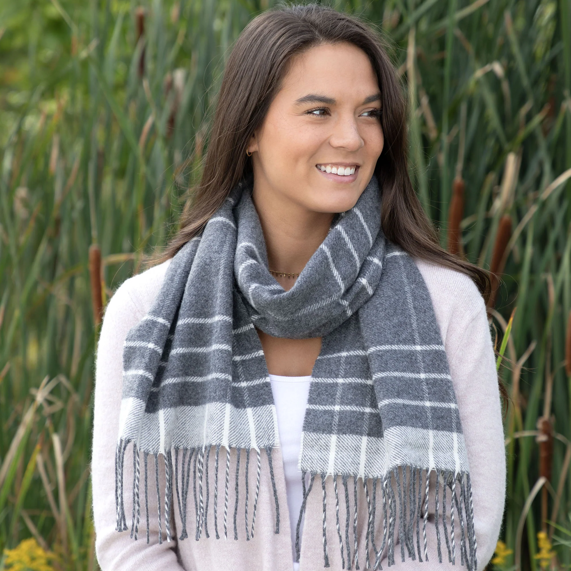 Ukrainian Merino Wool & Cashmere Plaid Scarf - Image 13