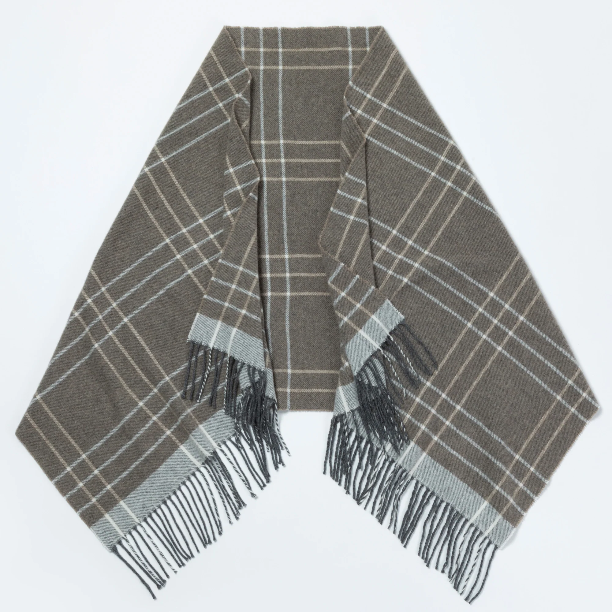 Ukrainian Merino Wool & Cashmere Plaid Shawl - Image 11